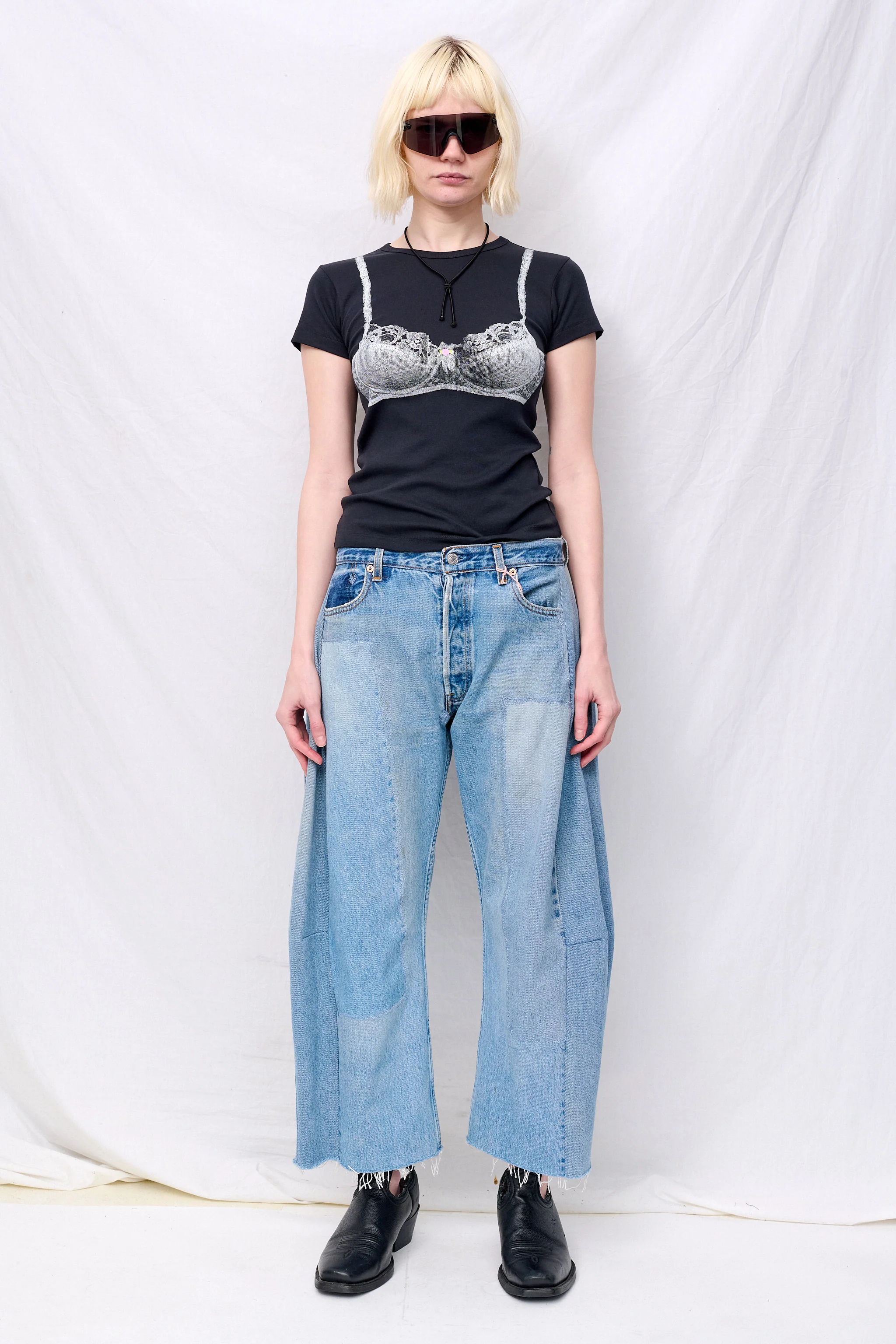 Washed Black Bra Baby Tee Knit