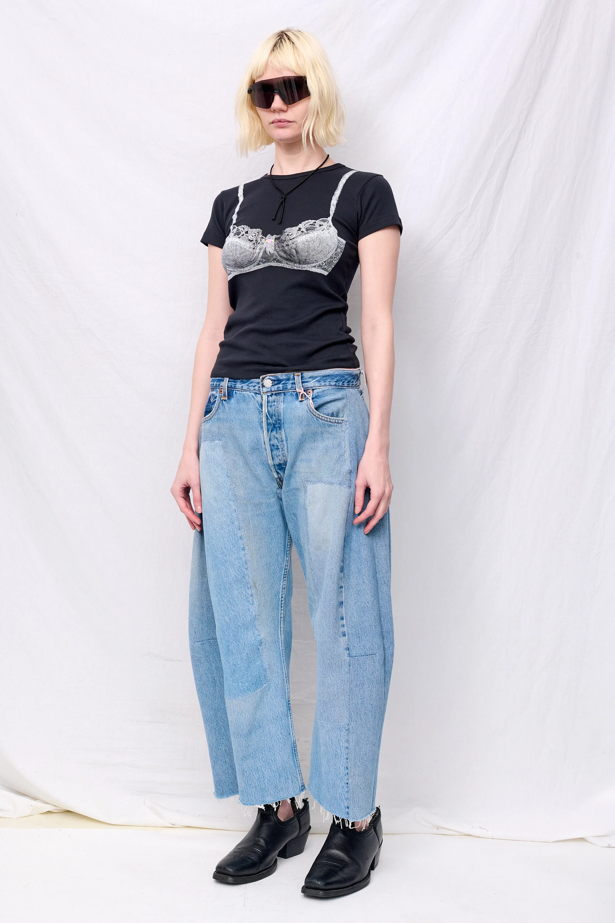 Washed Black Bra Baby Tee Knit - Image 3