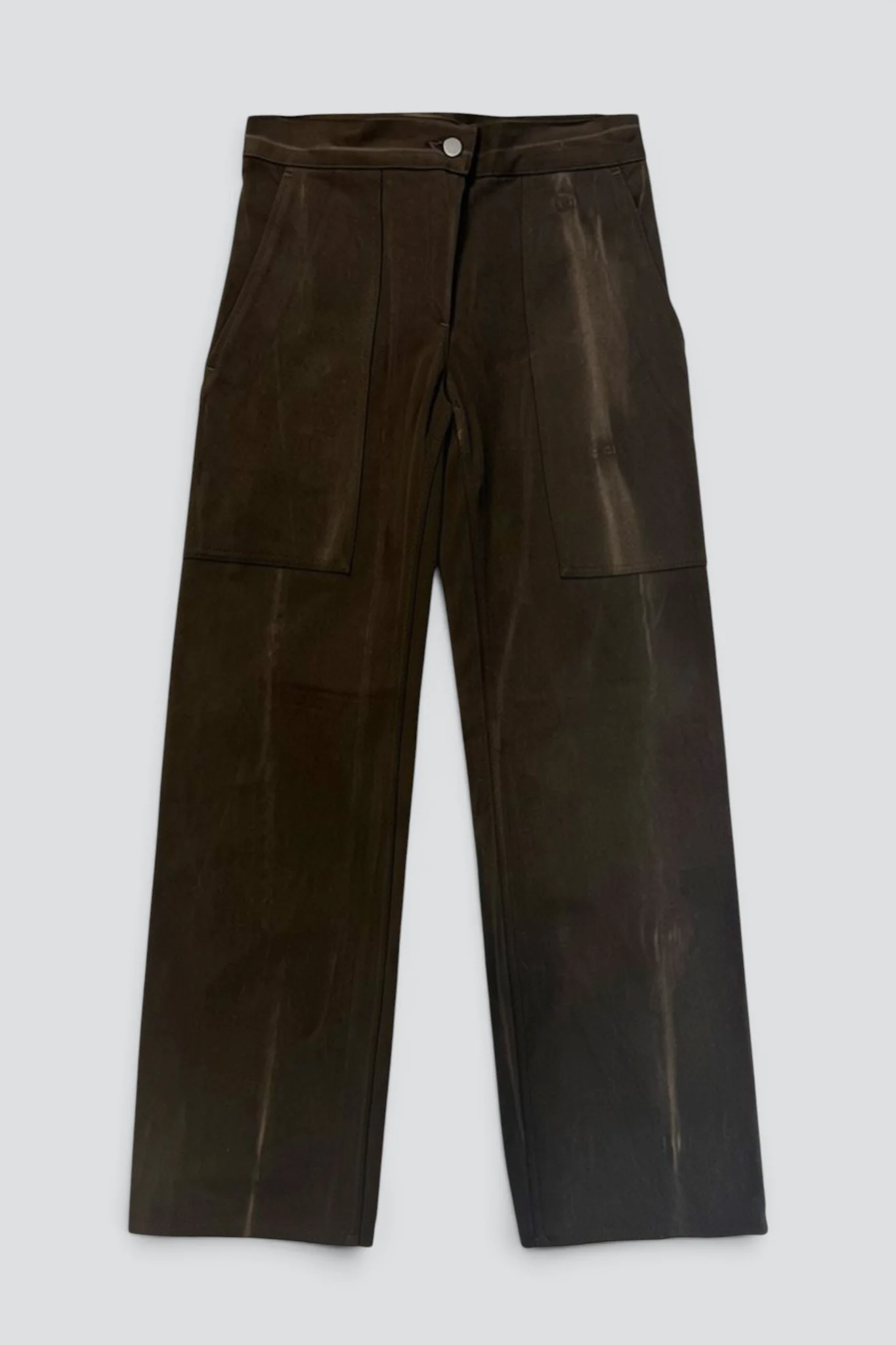 Brown Denim Simple Pant - Image 2