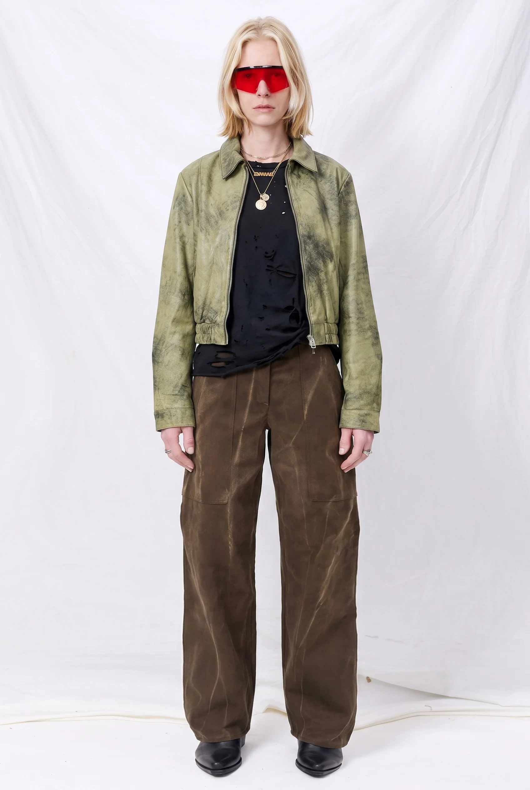 Brown Denim Simple Pant - Image 3