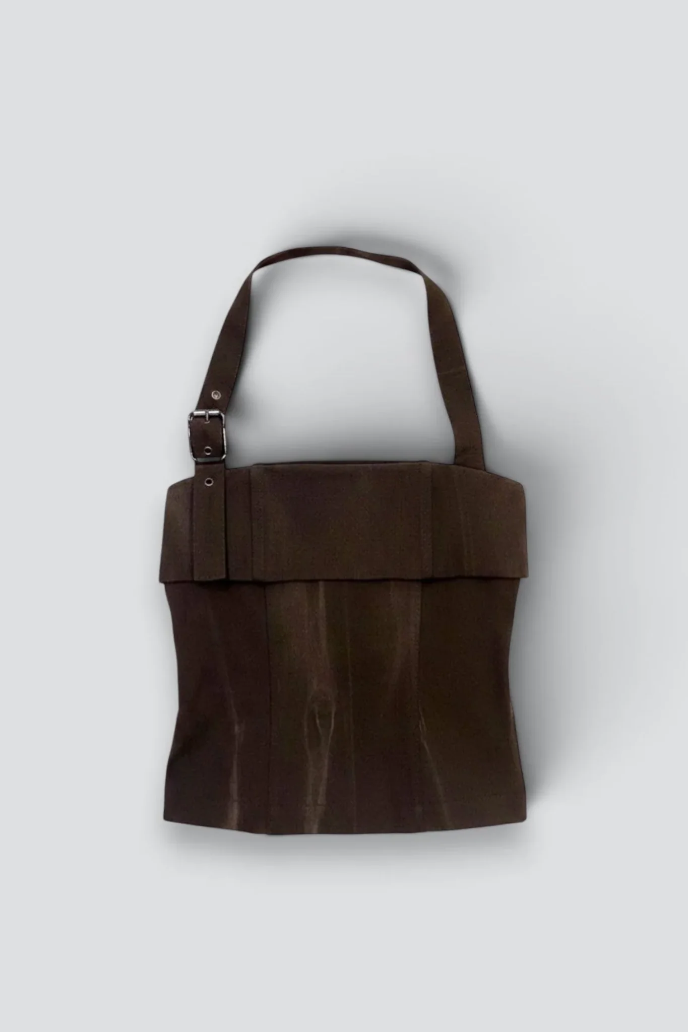 Brown Denim Strap Halter Top