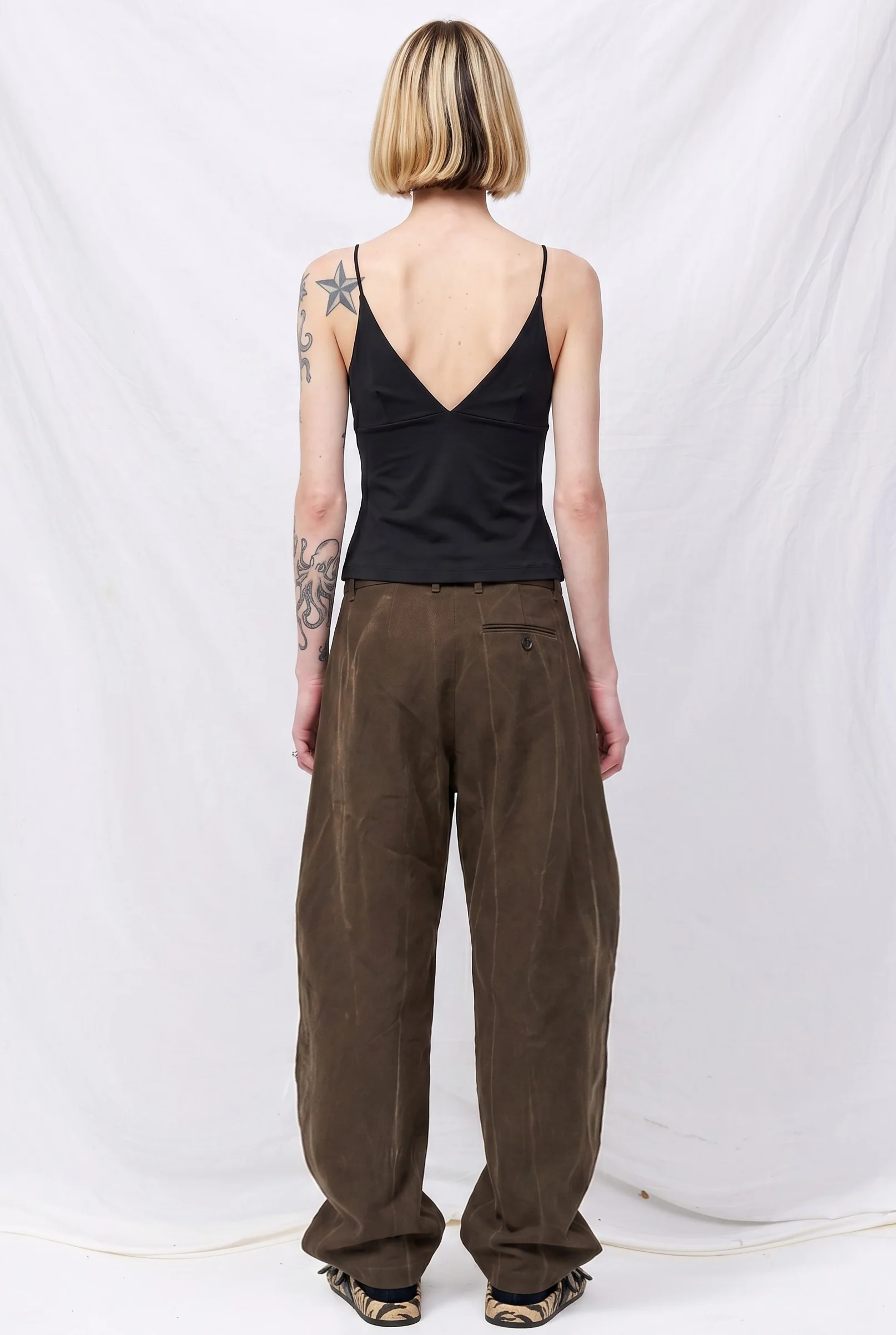 Brown Denim Volume Pant - Image 7