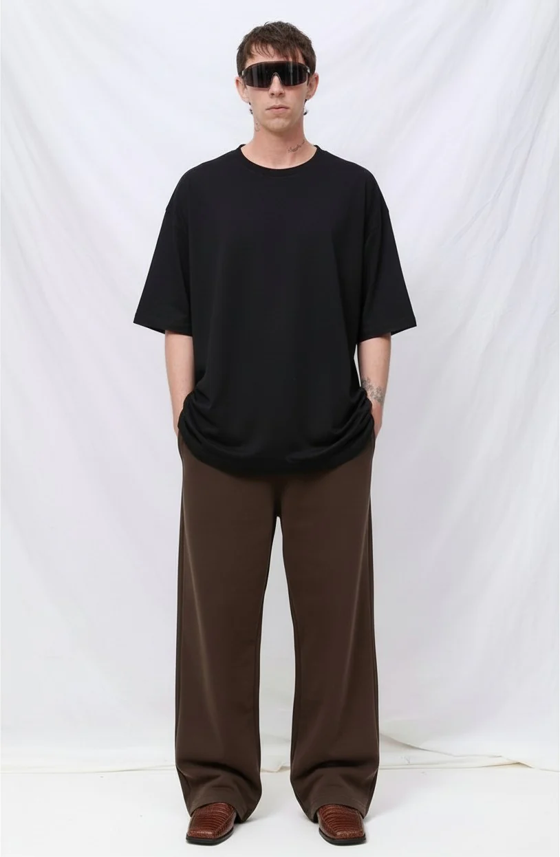 Brown Fleece Straight Leg Sweatpant - Image 6