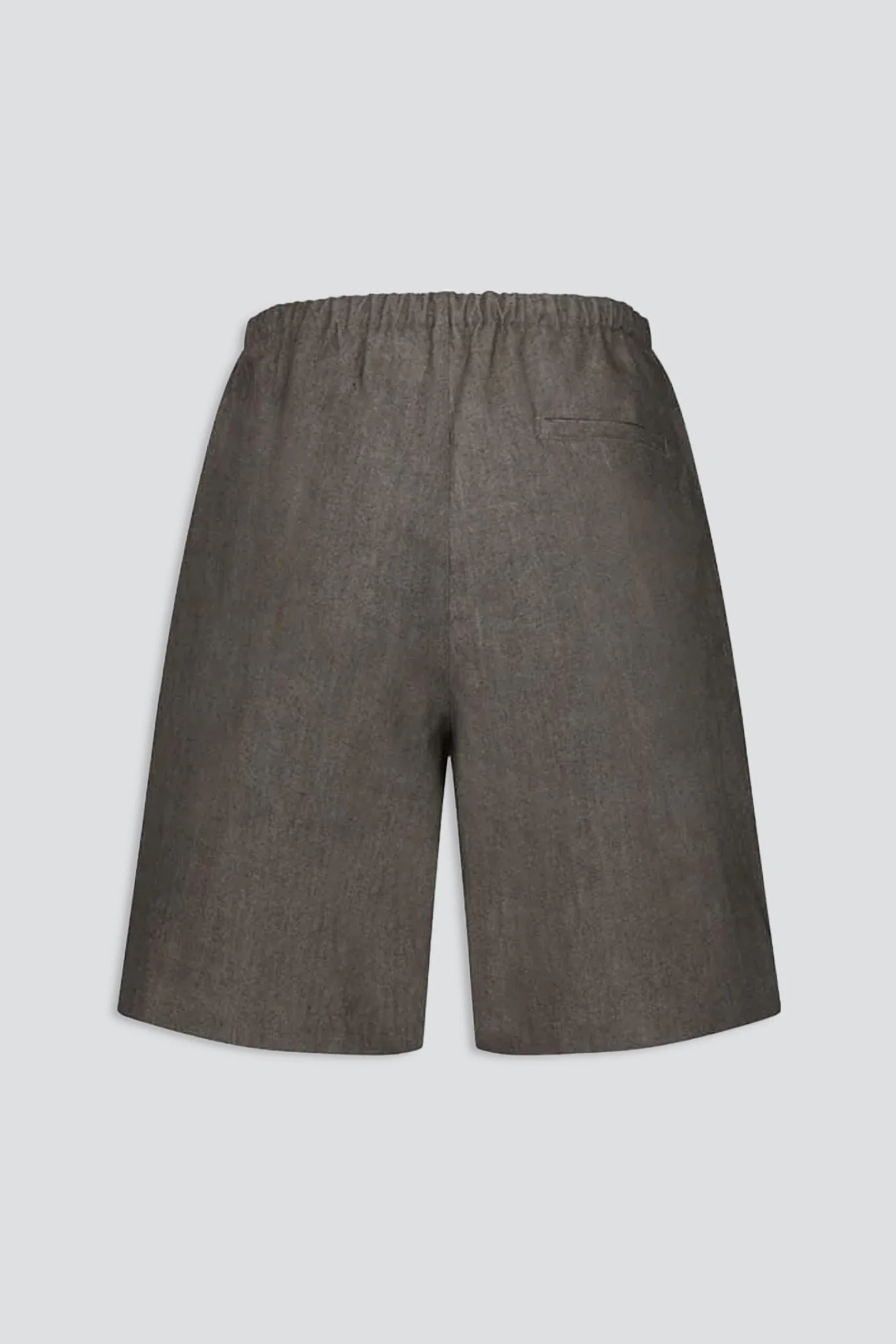 Brown Linen Drawstring Shorts - Image 5