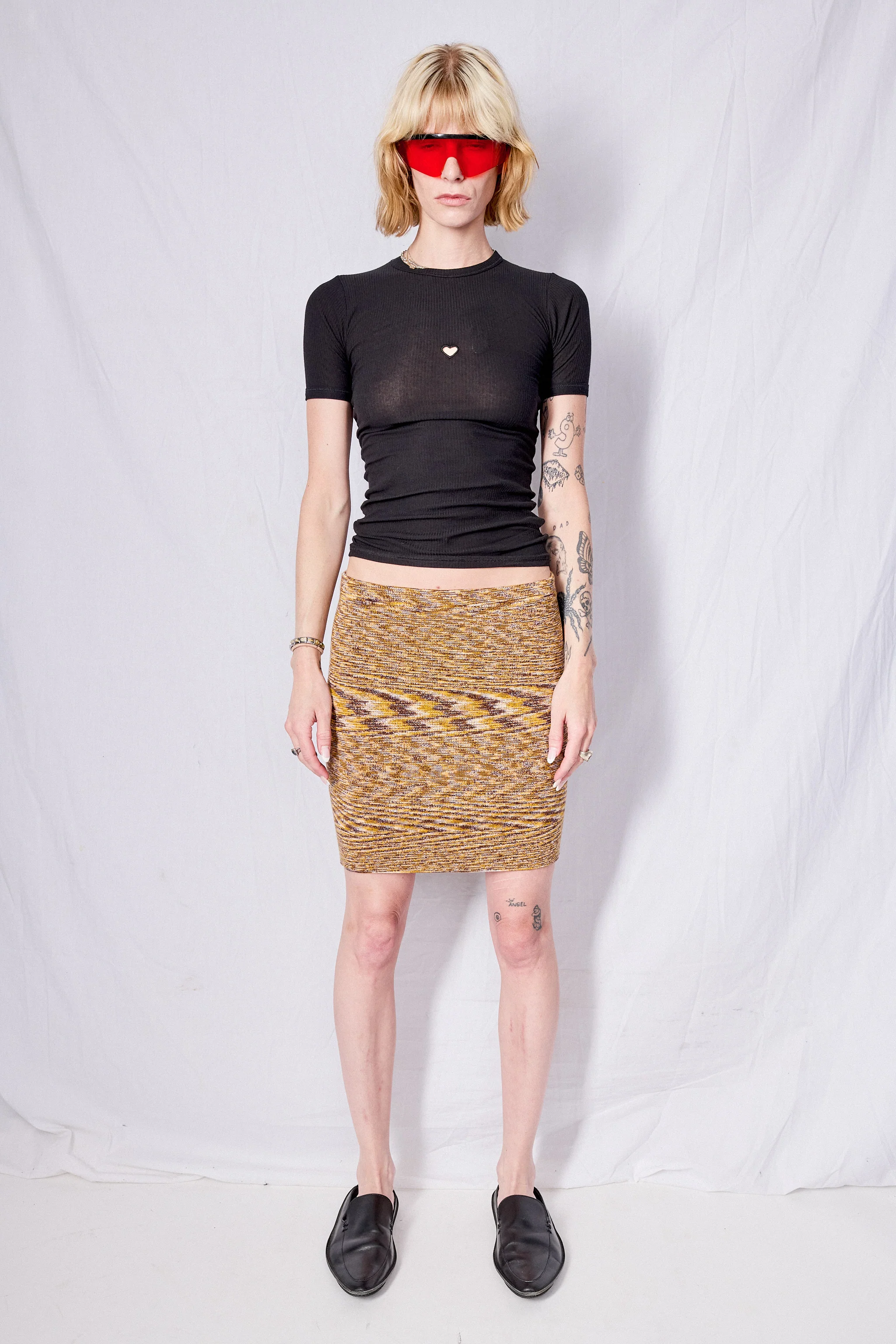 Brown Melange Flute Skirt - Image 3