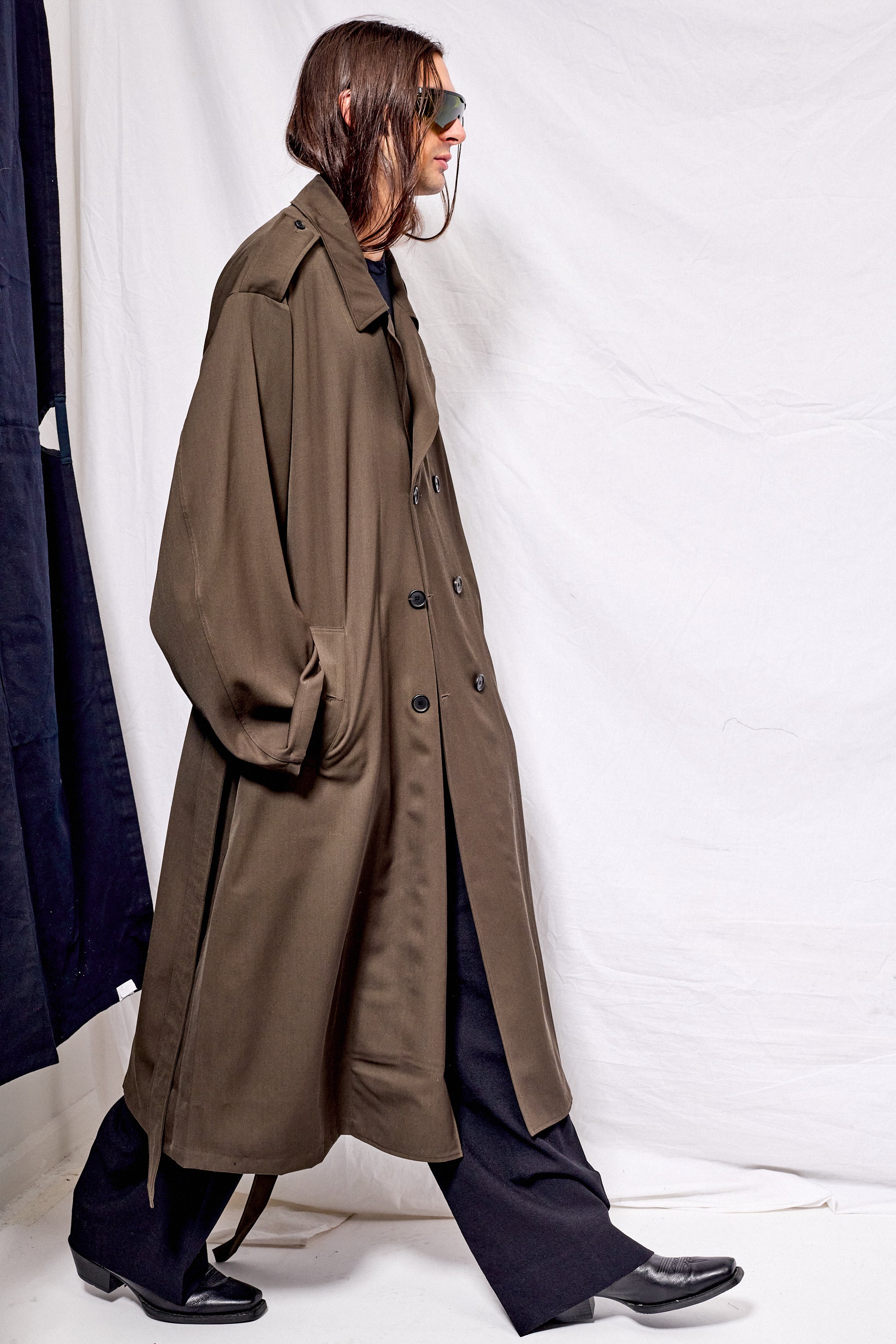 Brown Suiting Trench Coat - Image 3