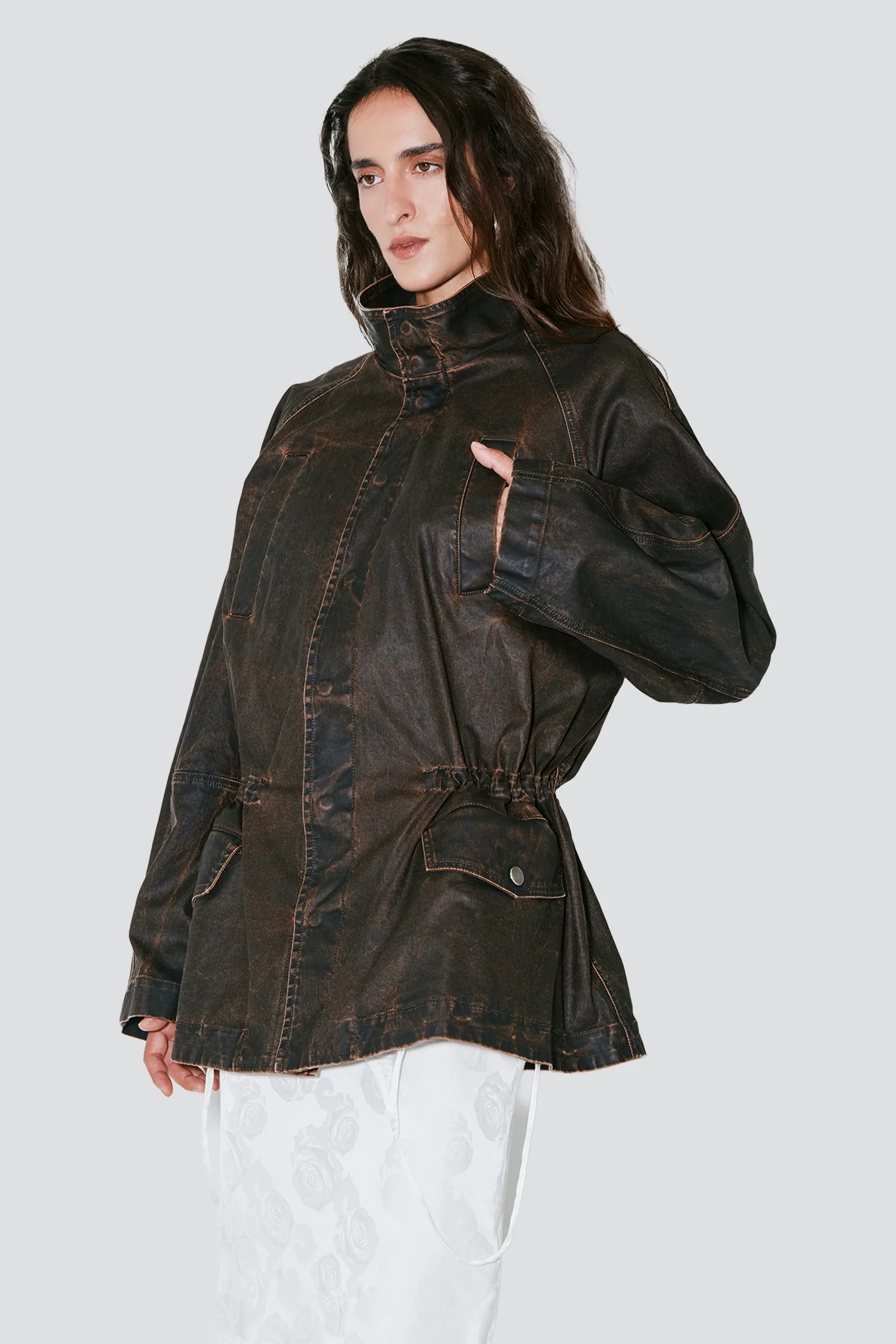 Brown Washed Vegas 4 Pockets Jacket - Image 4