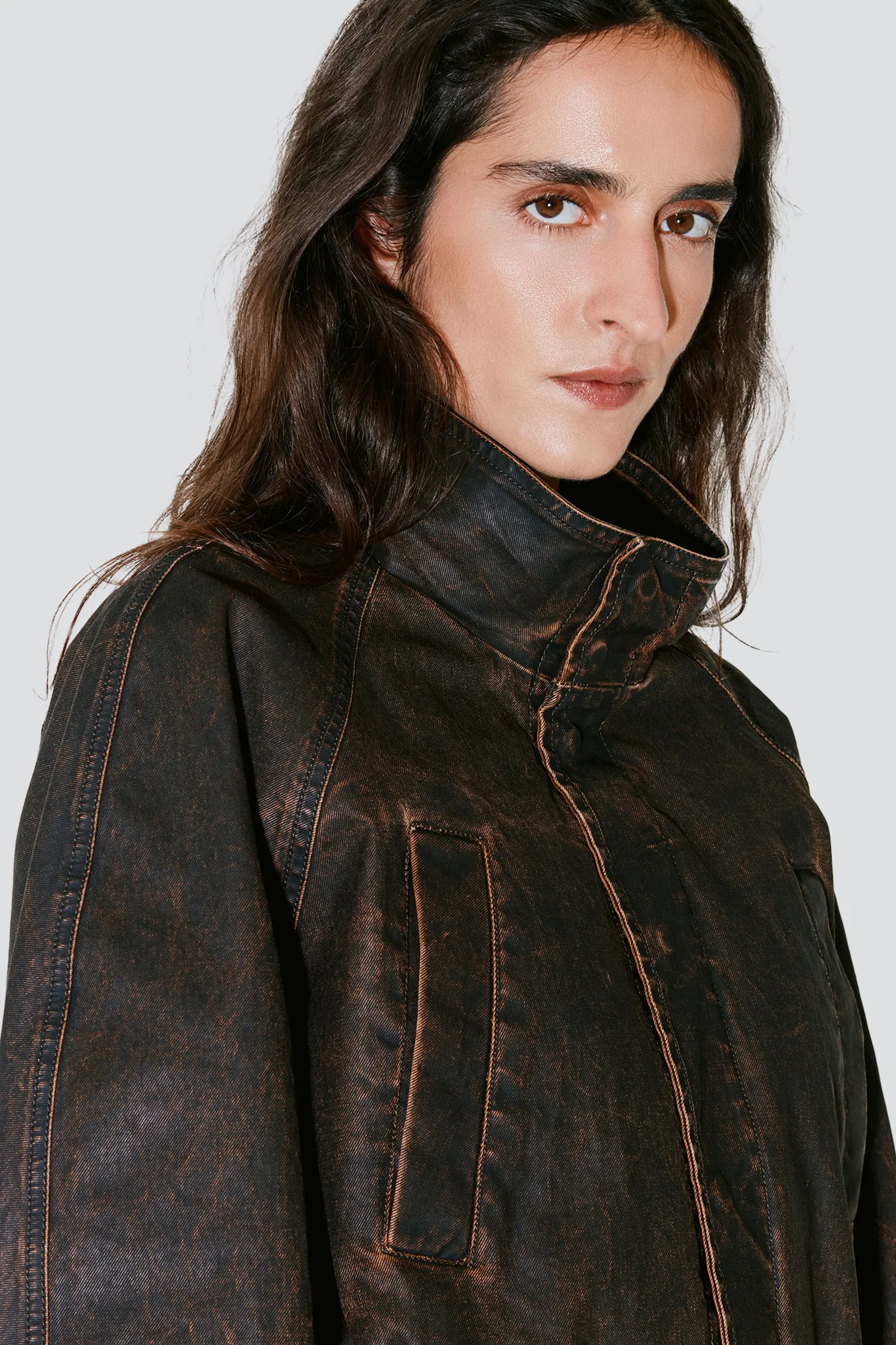 Brown Washed Vegas 4 Pockets Jacket - Image 5