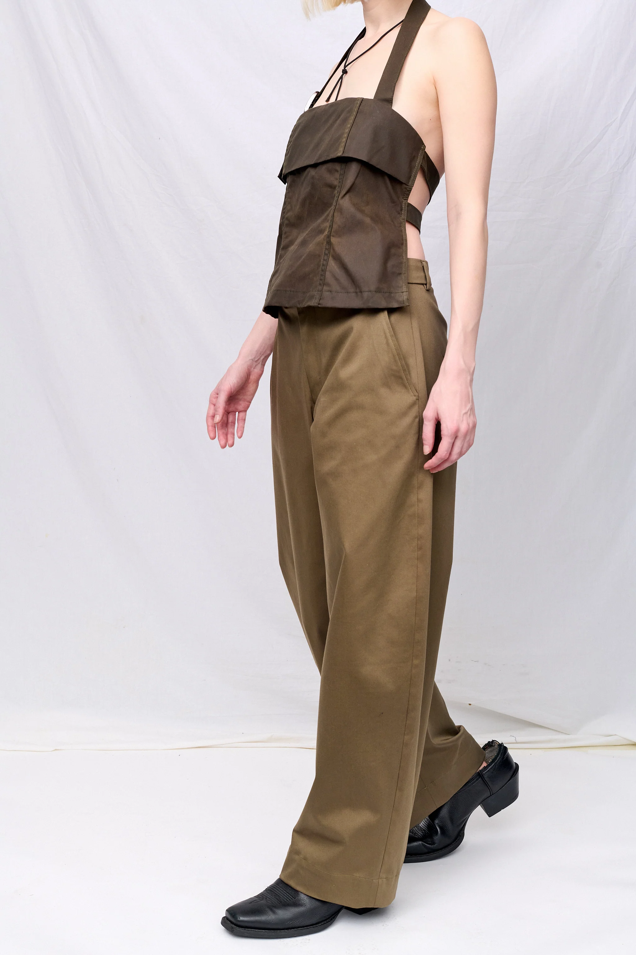Brown Wax Strap Halter Top - Image 4