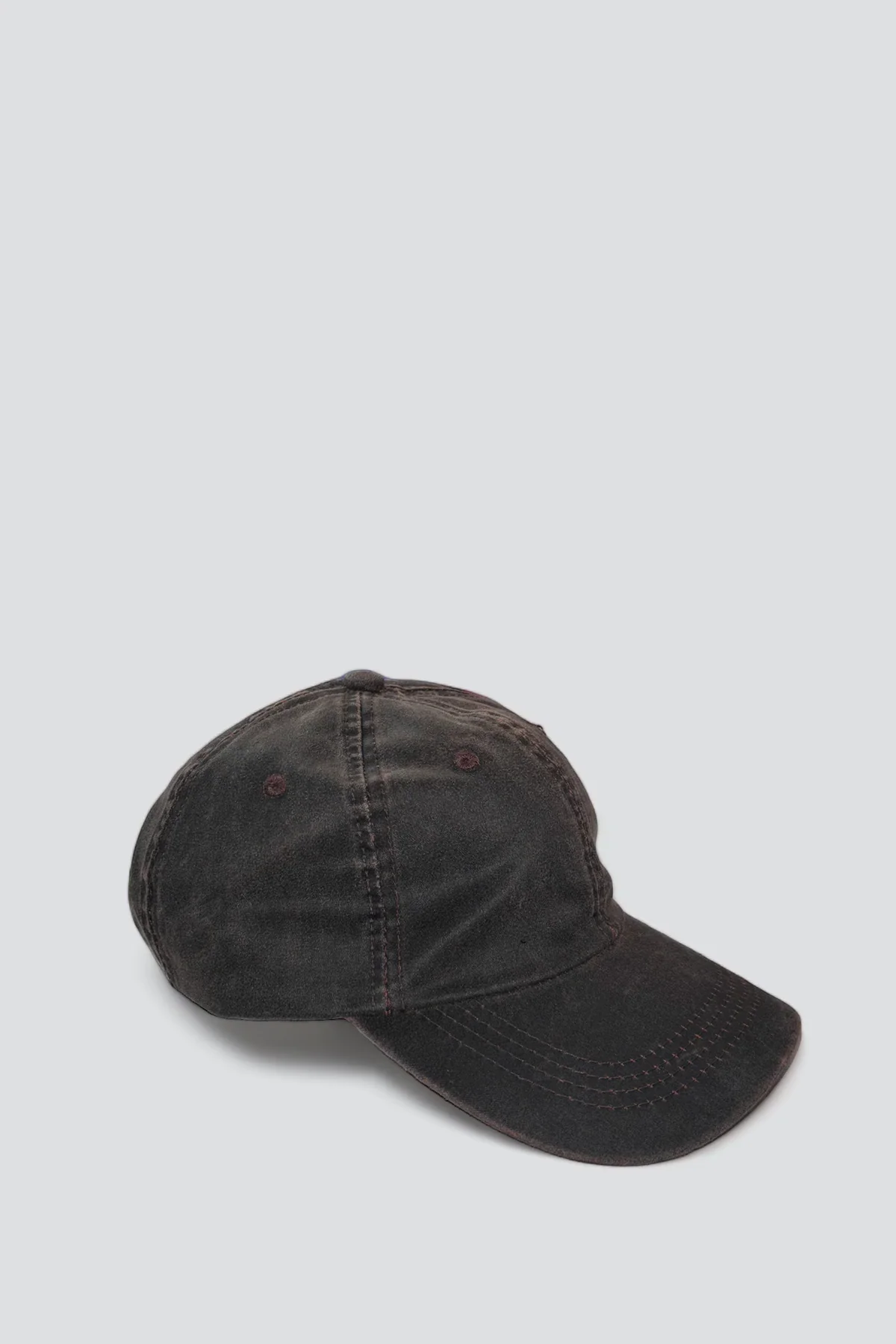Brown Waxed New York Embroidered Baseball Cap - Image 2