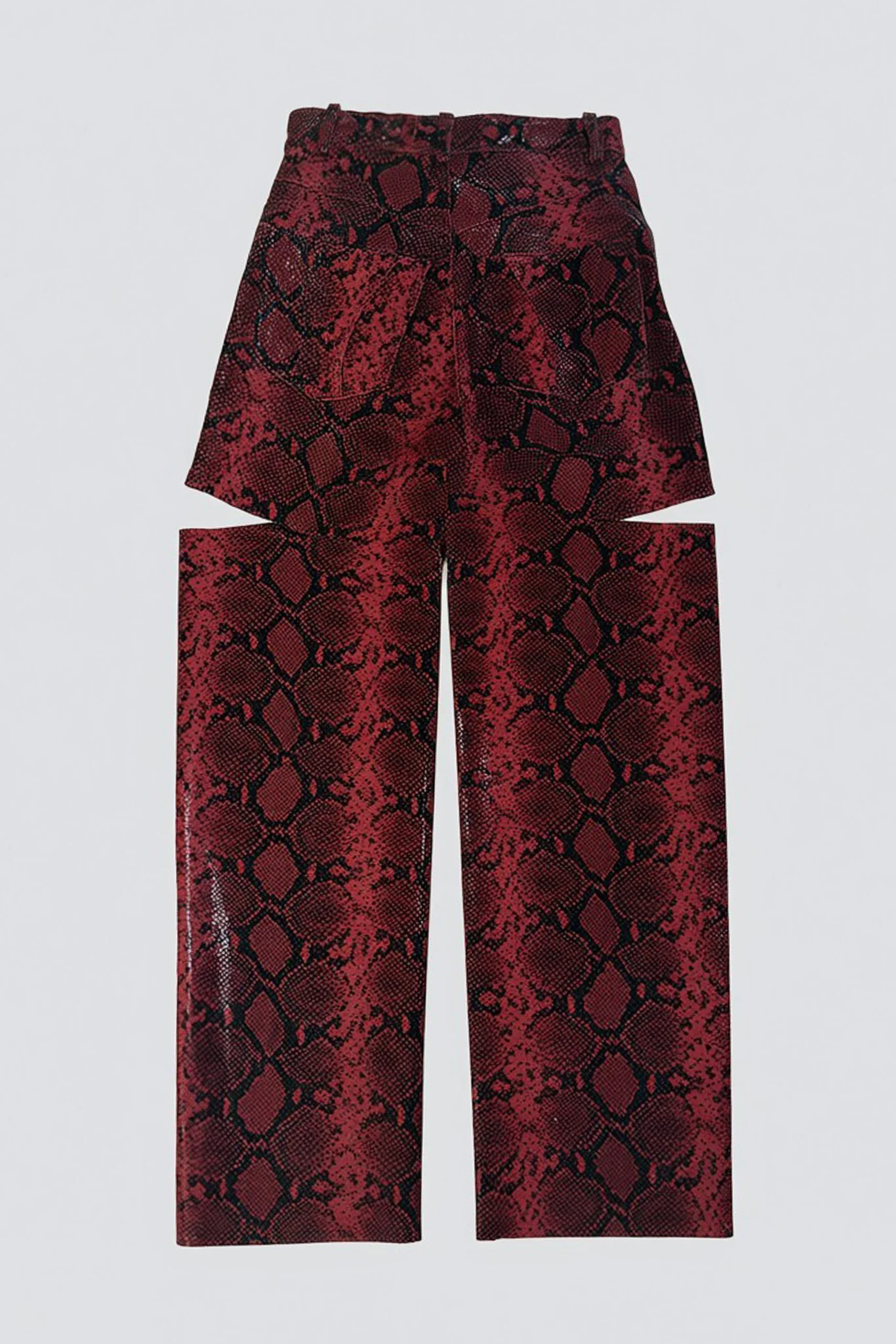 Burgundy Leather Pants - Image 2
