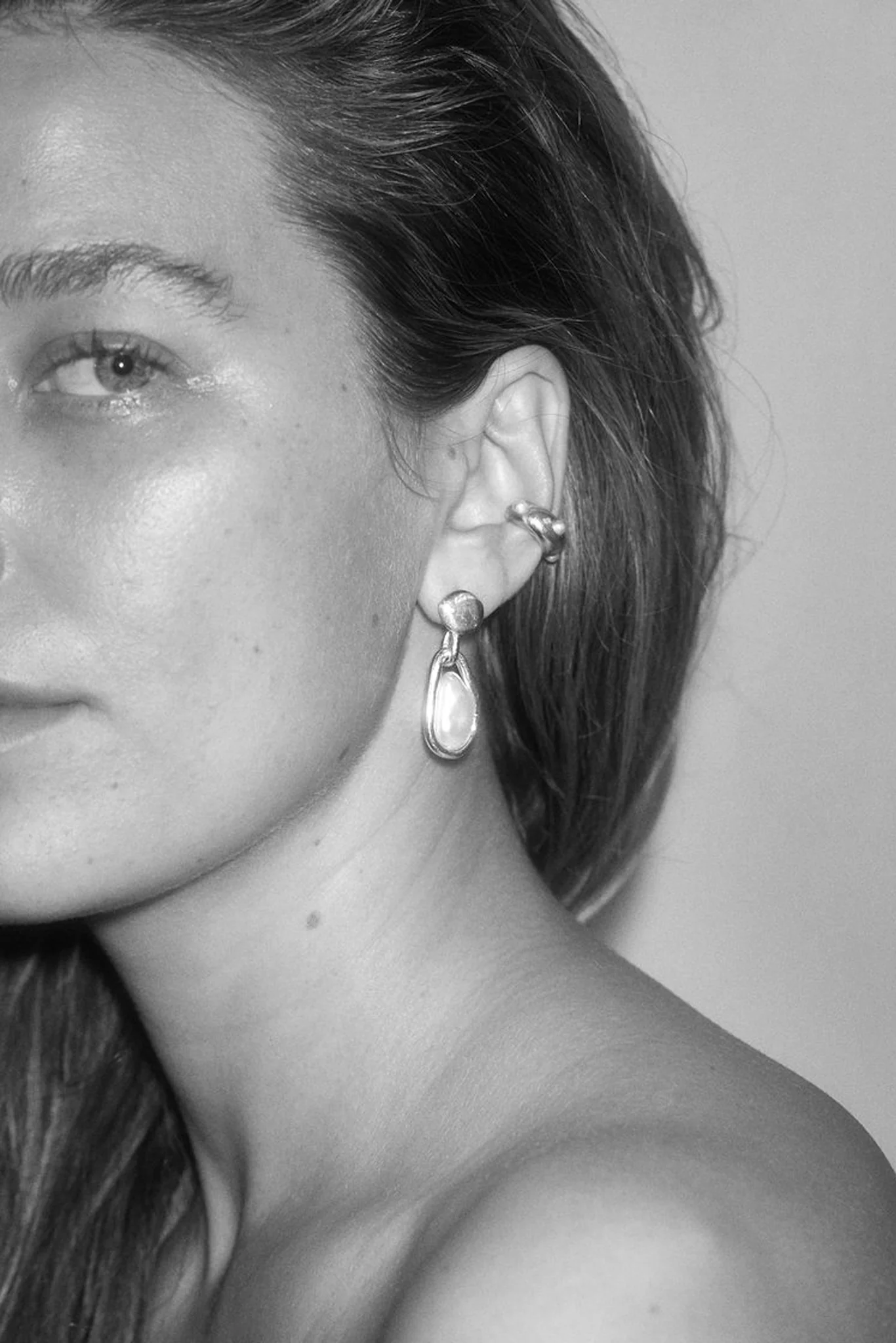 Small Caged Pearl Earrings - Image 2