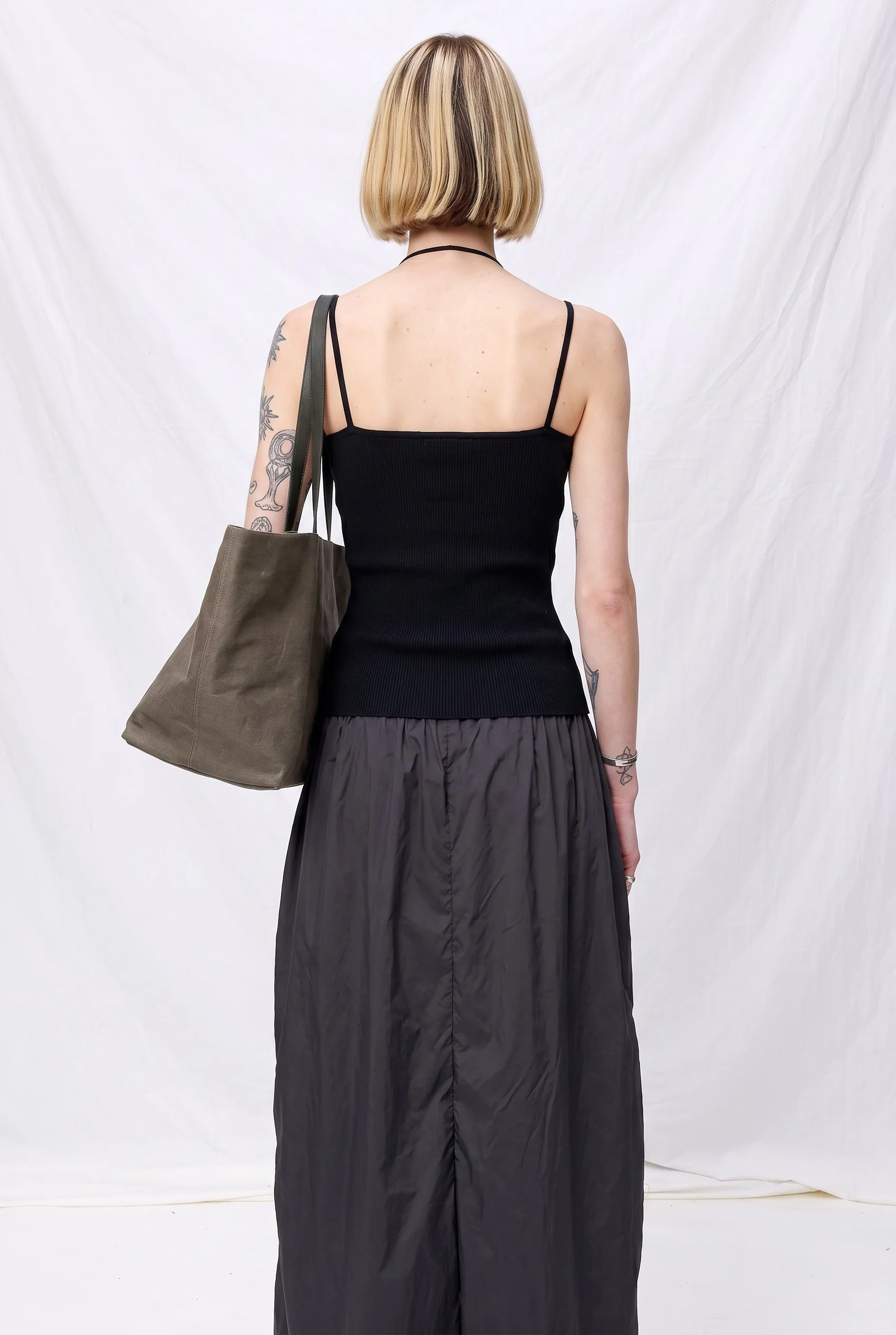 Charcoal Nylon Jersey Maxi Dress - Image 3
