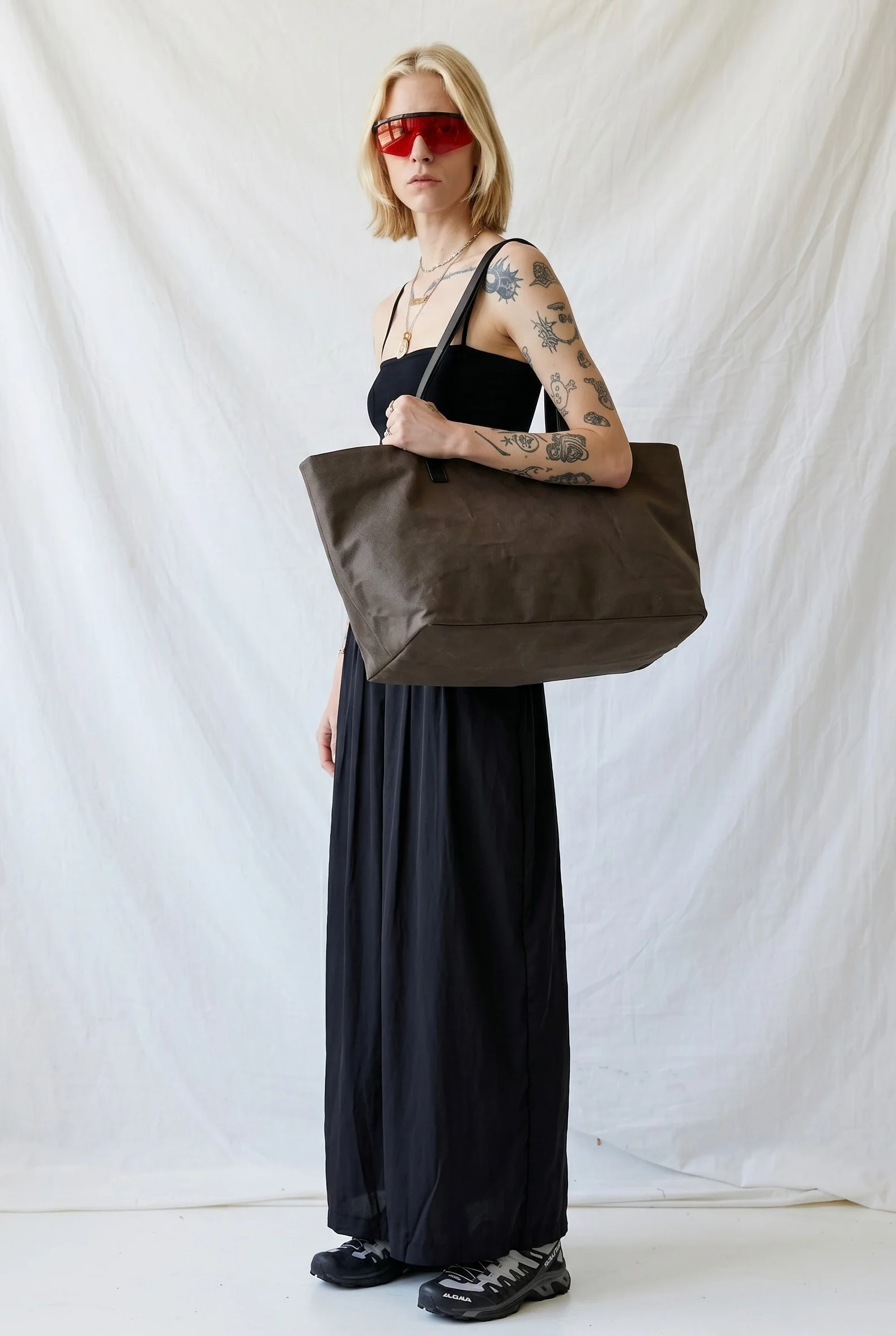 Charcoal Nylon Jersey Maxi Dress - Image 4