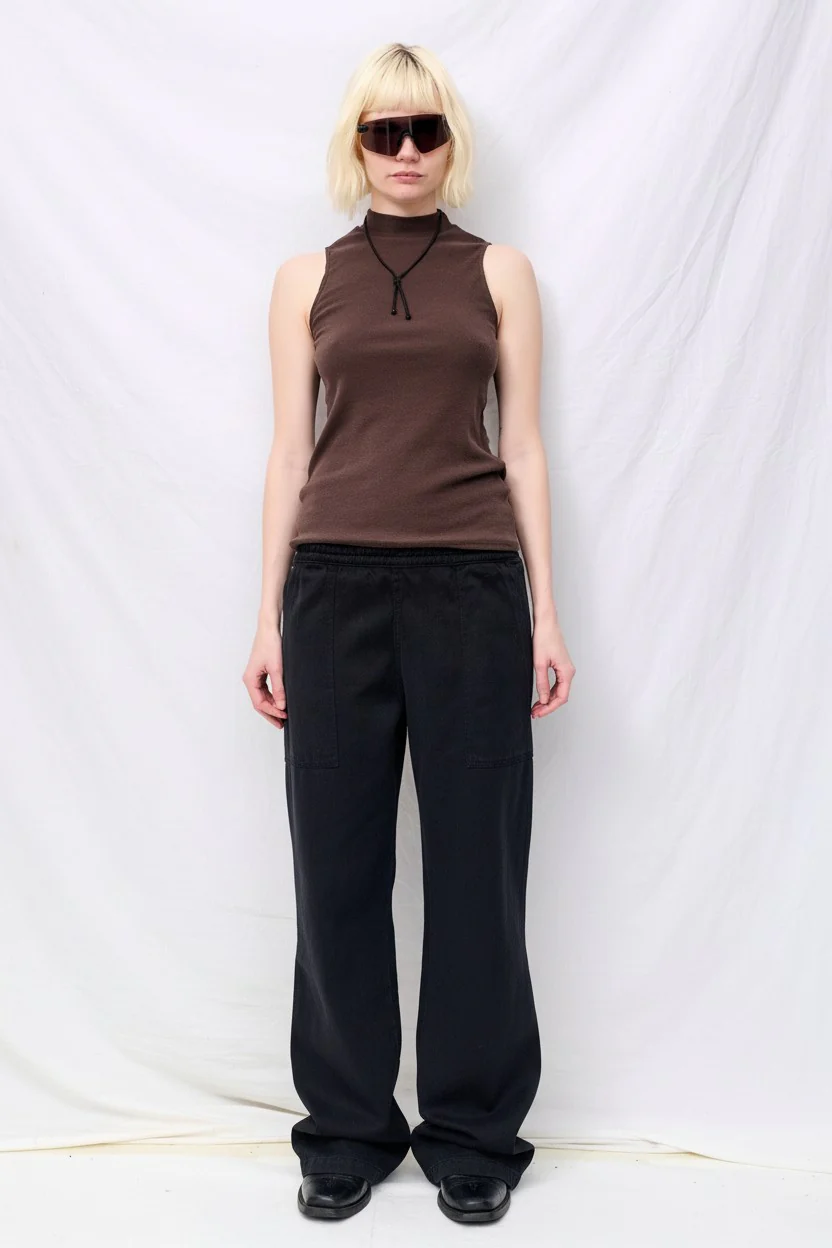 Coffee Bean Mariposa Sleeveless Mock Tee - Image 5