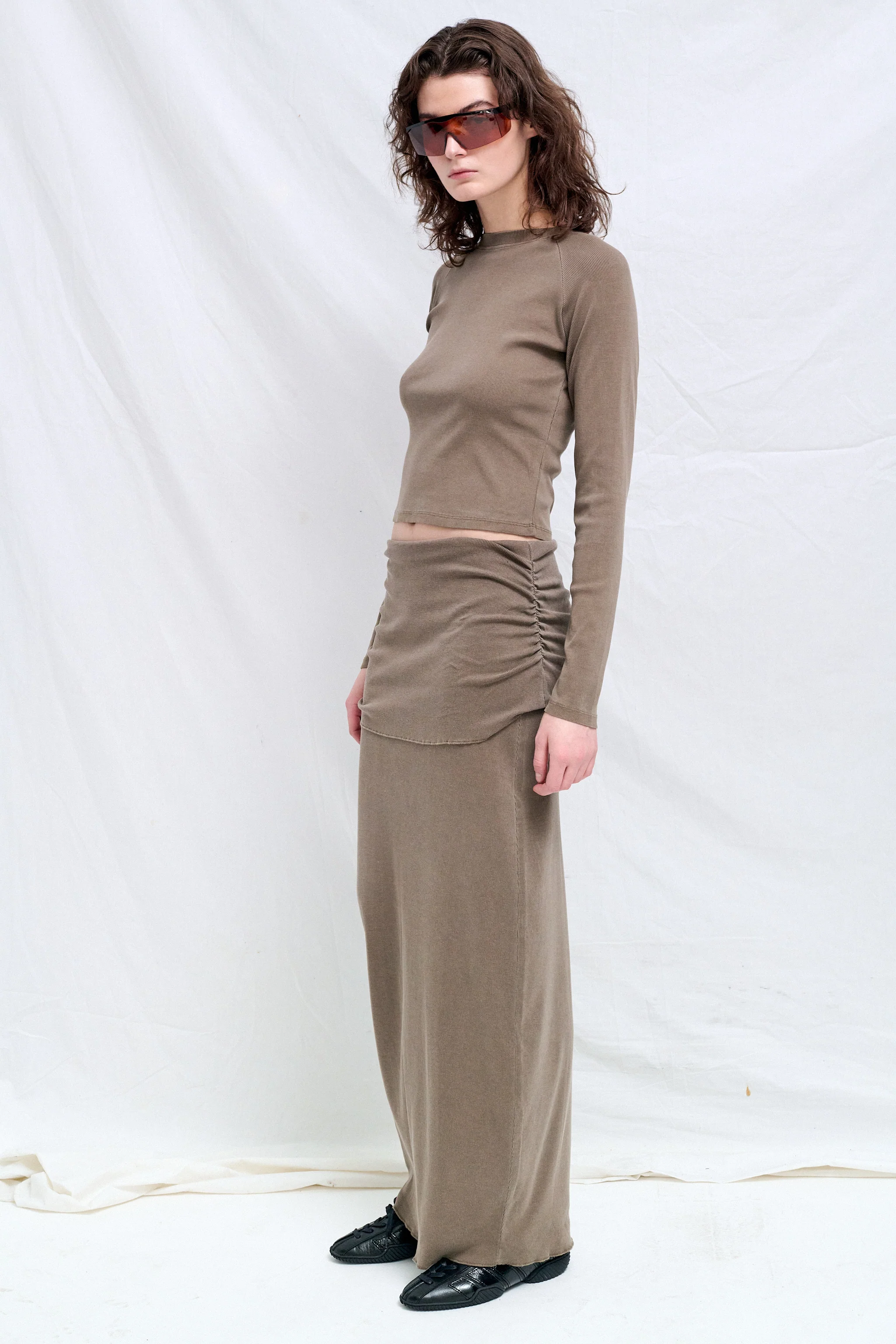Coffee Maxi Skirt - Image 2