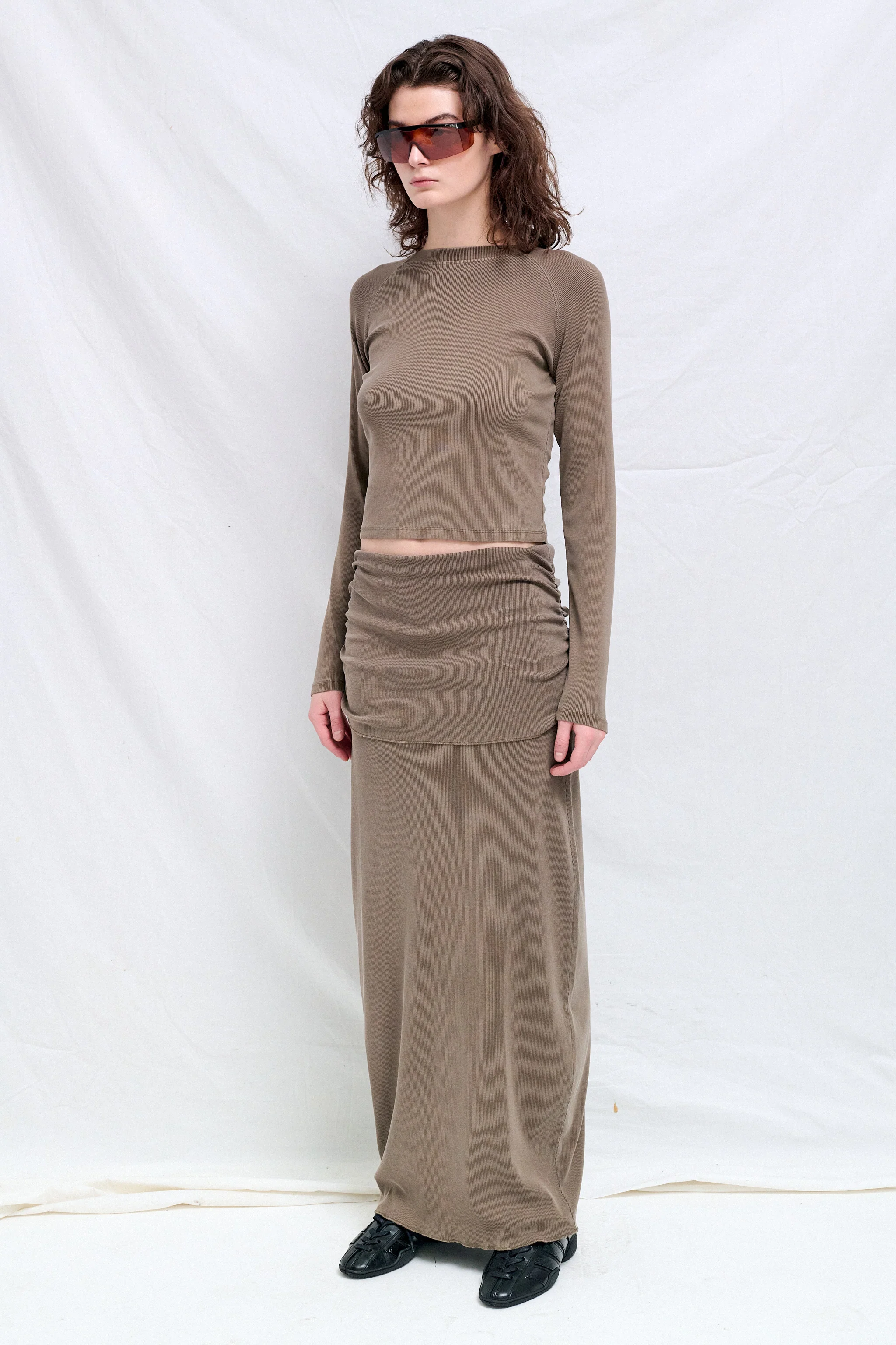 Coffee Raglan Long Sleeve Slim T-Shirt - Image 3