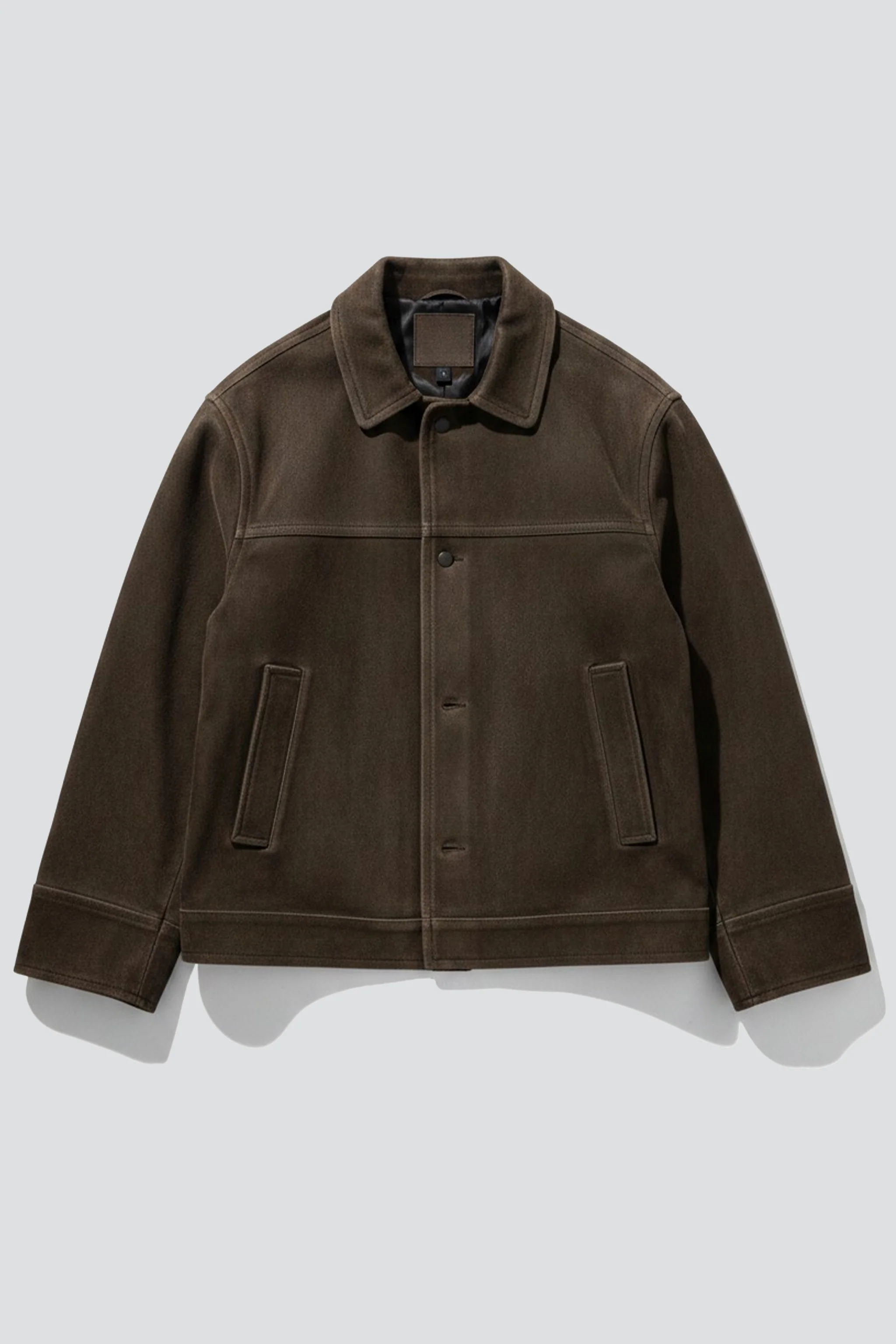 Cracked Brown Leather Box Jacket