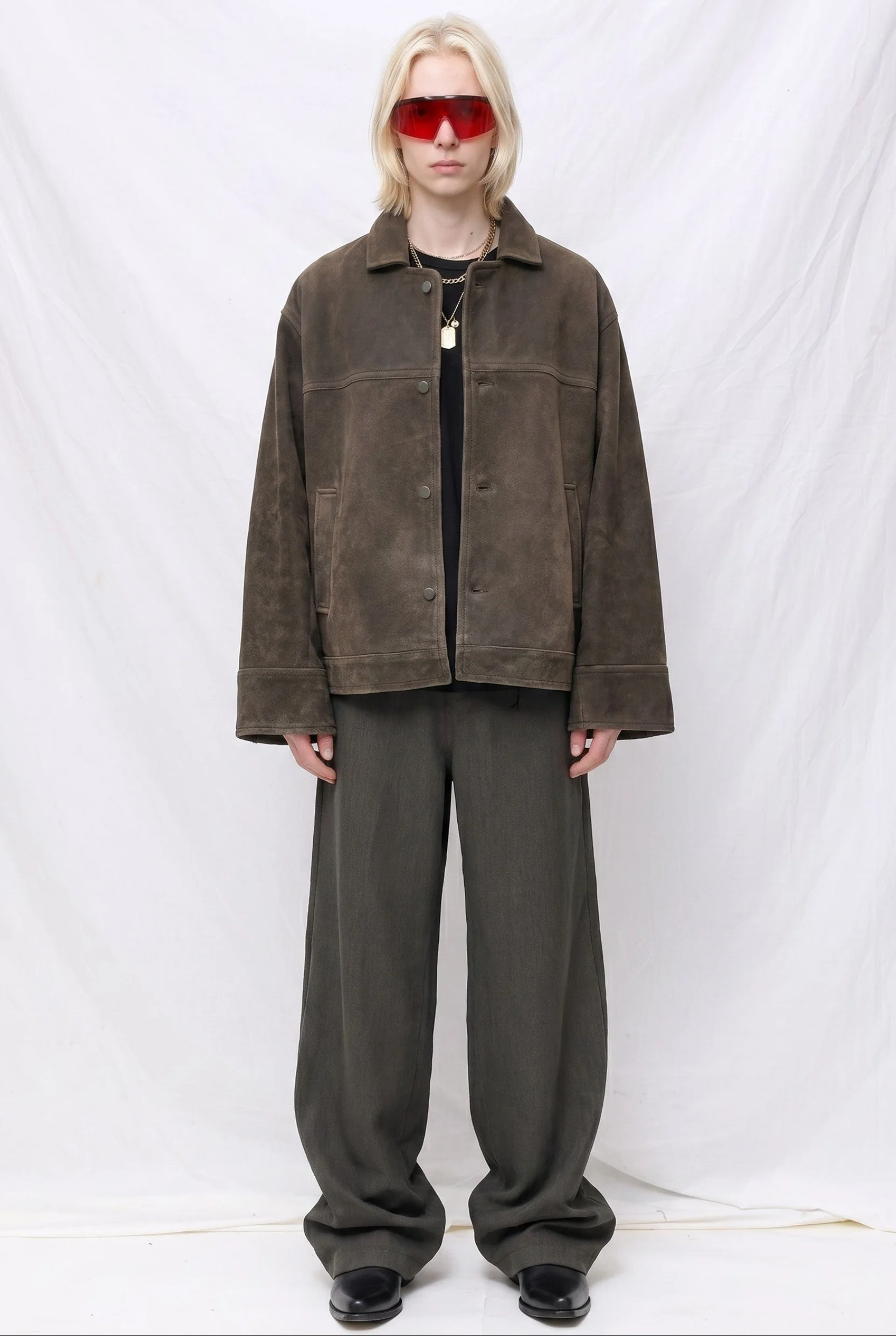 Cracked Brown Leather Box Jacket - Image 3