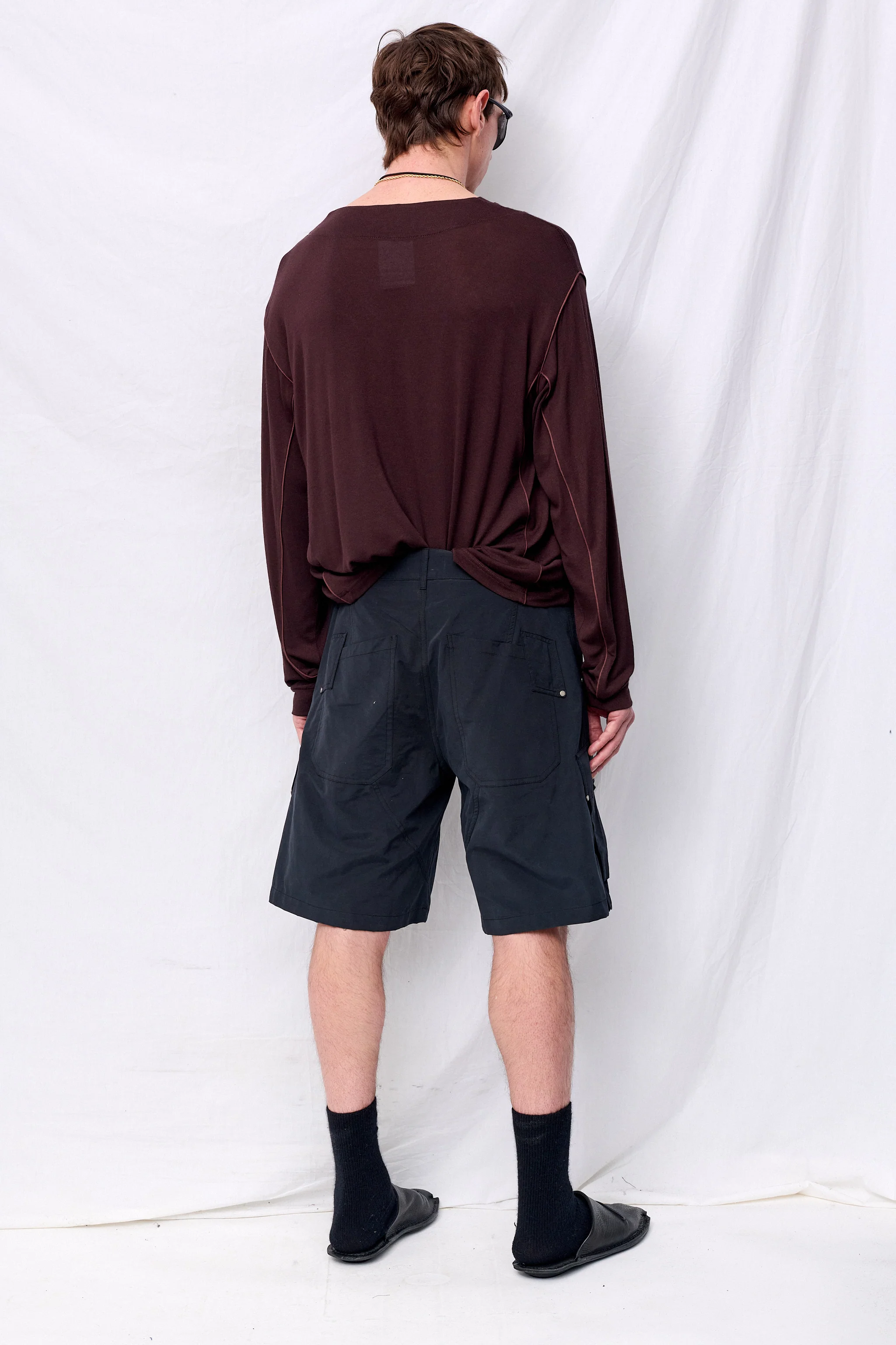 Dark Brown Longsleeve Double V Football Top - Image 4