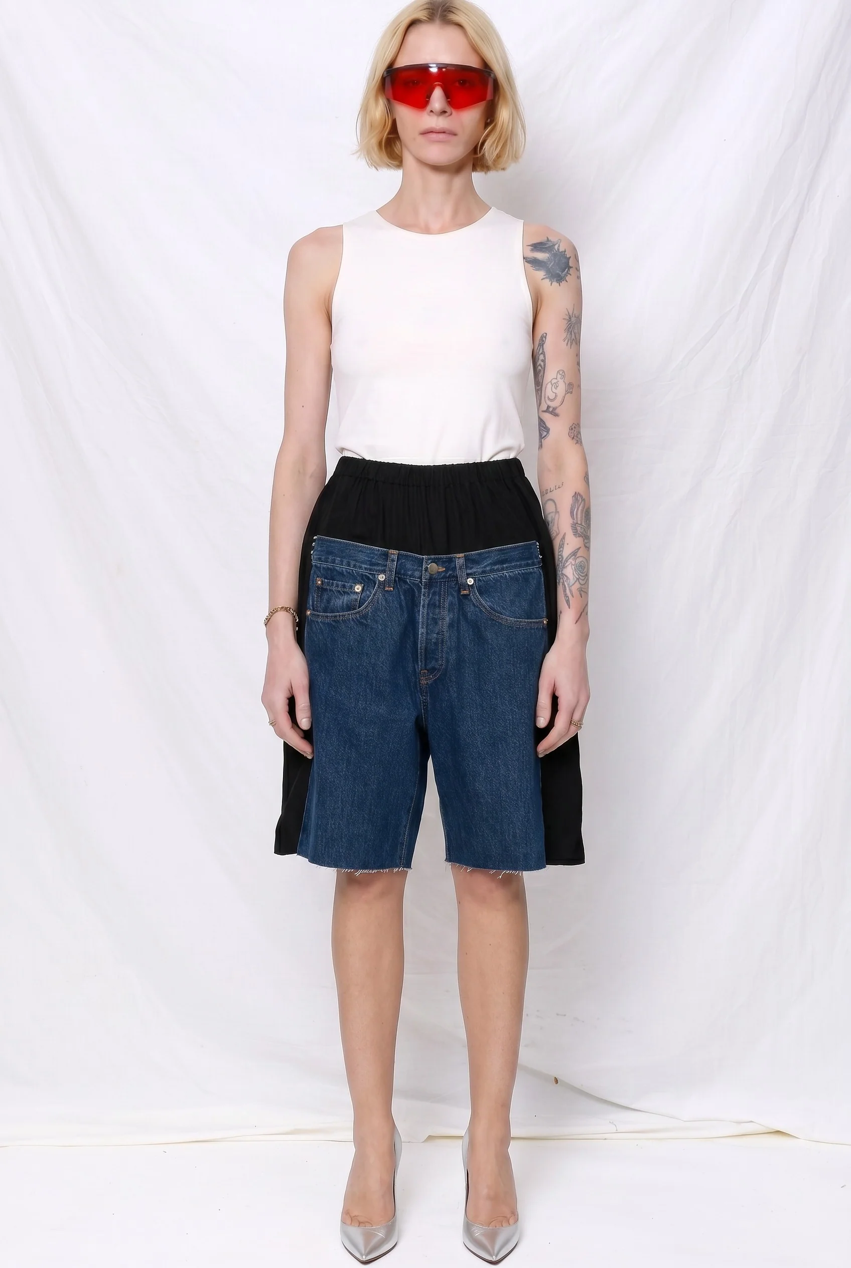 Dark Denim/Black Low Shorts - Image 5