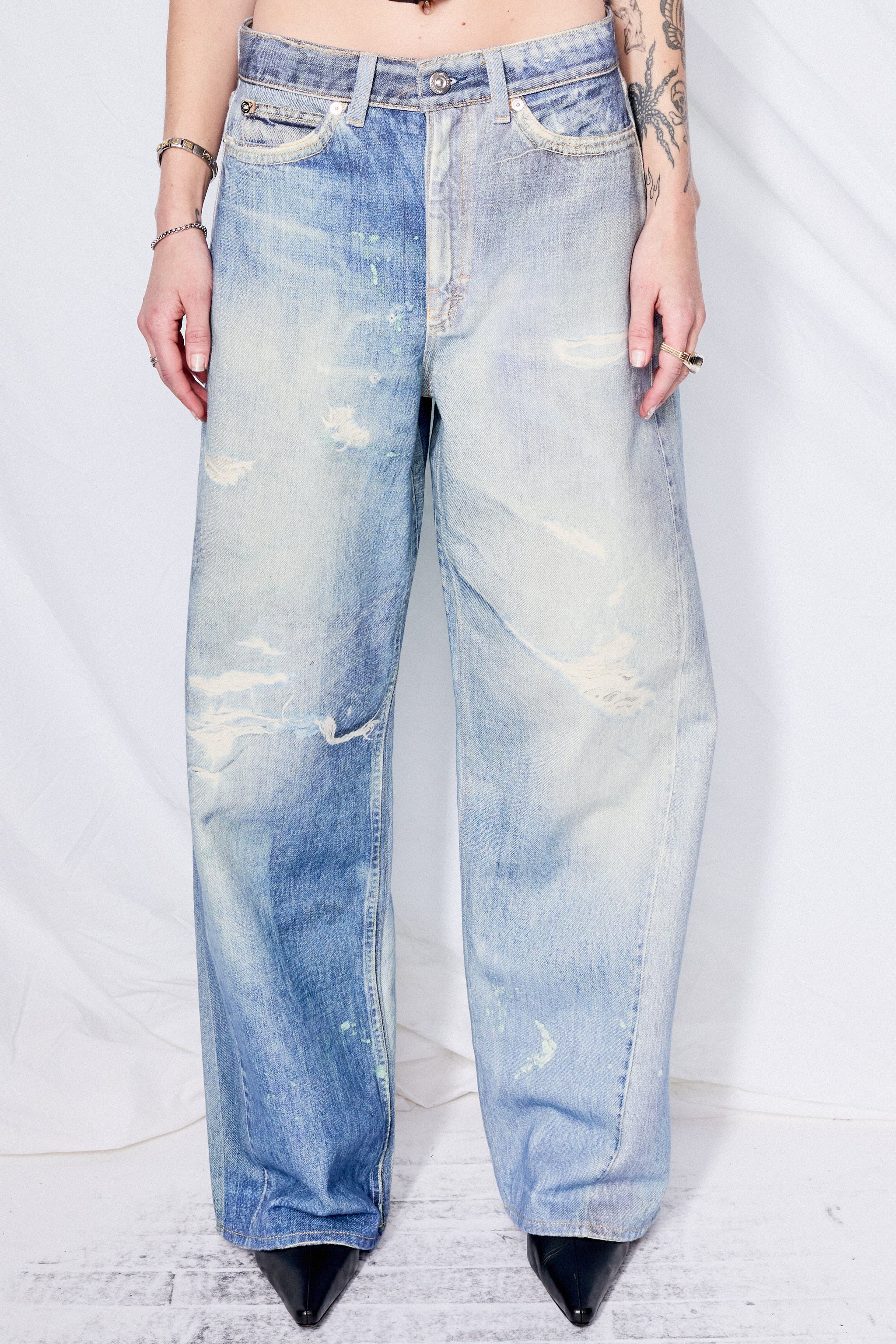 Digital Denim Print Full Cut Pant - Image 3