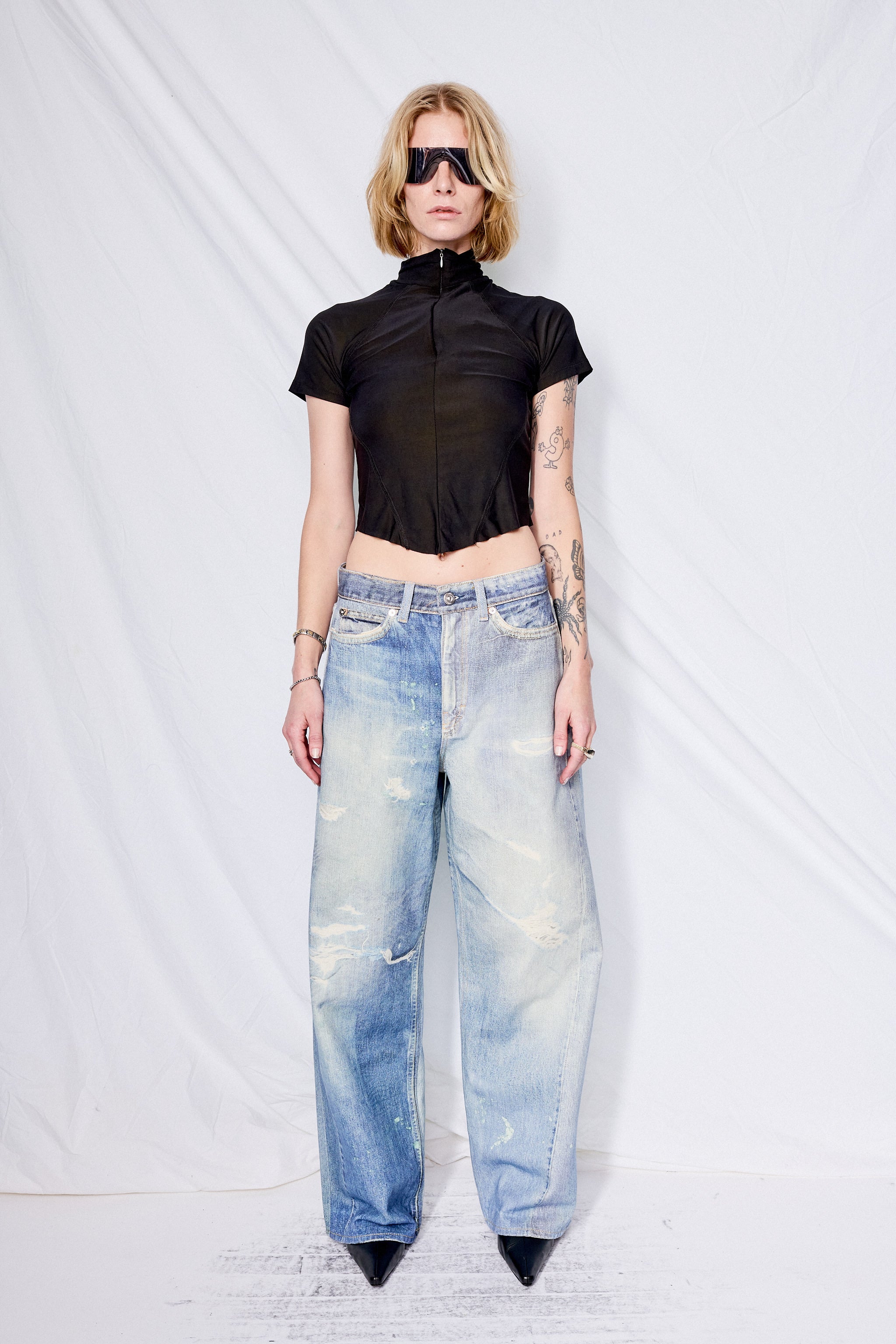 Digital Denim Print Full Cut Pant - Image 4