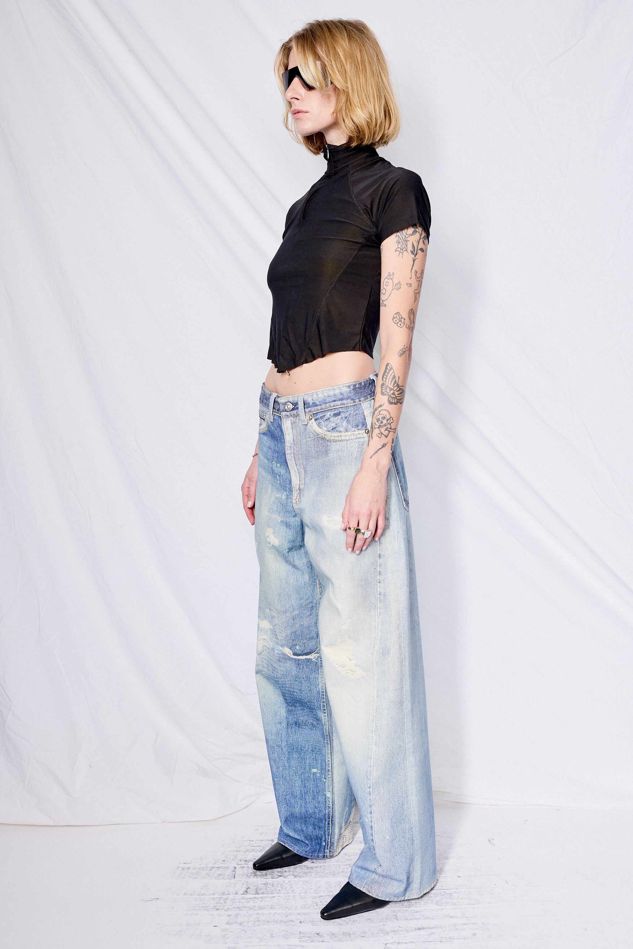 Digital Denim Print Full Cut Pant - Image 5