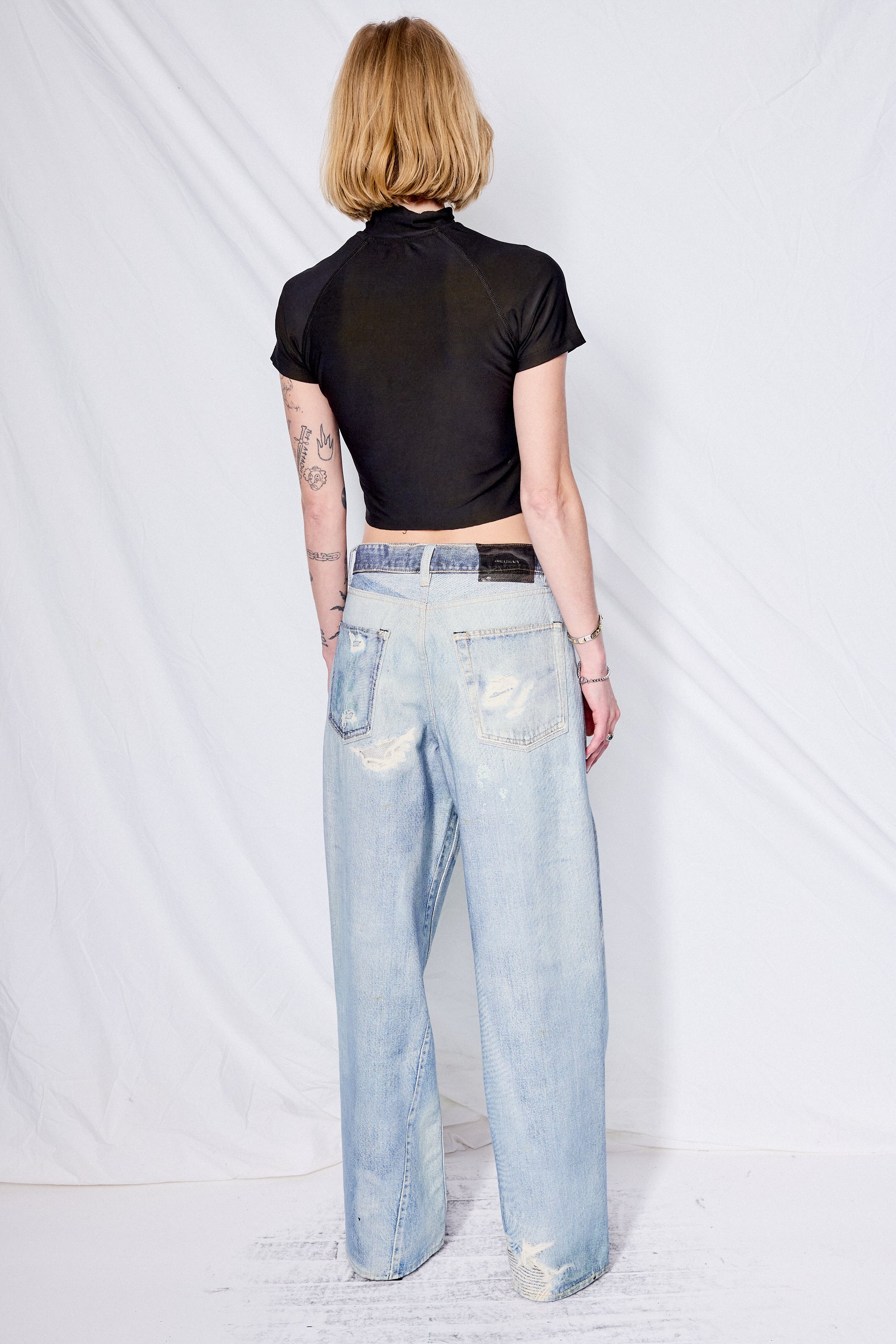 Digital Denim Print Full Cut Pant - Image 6