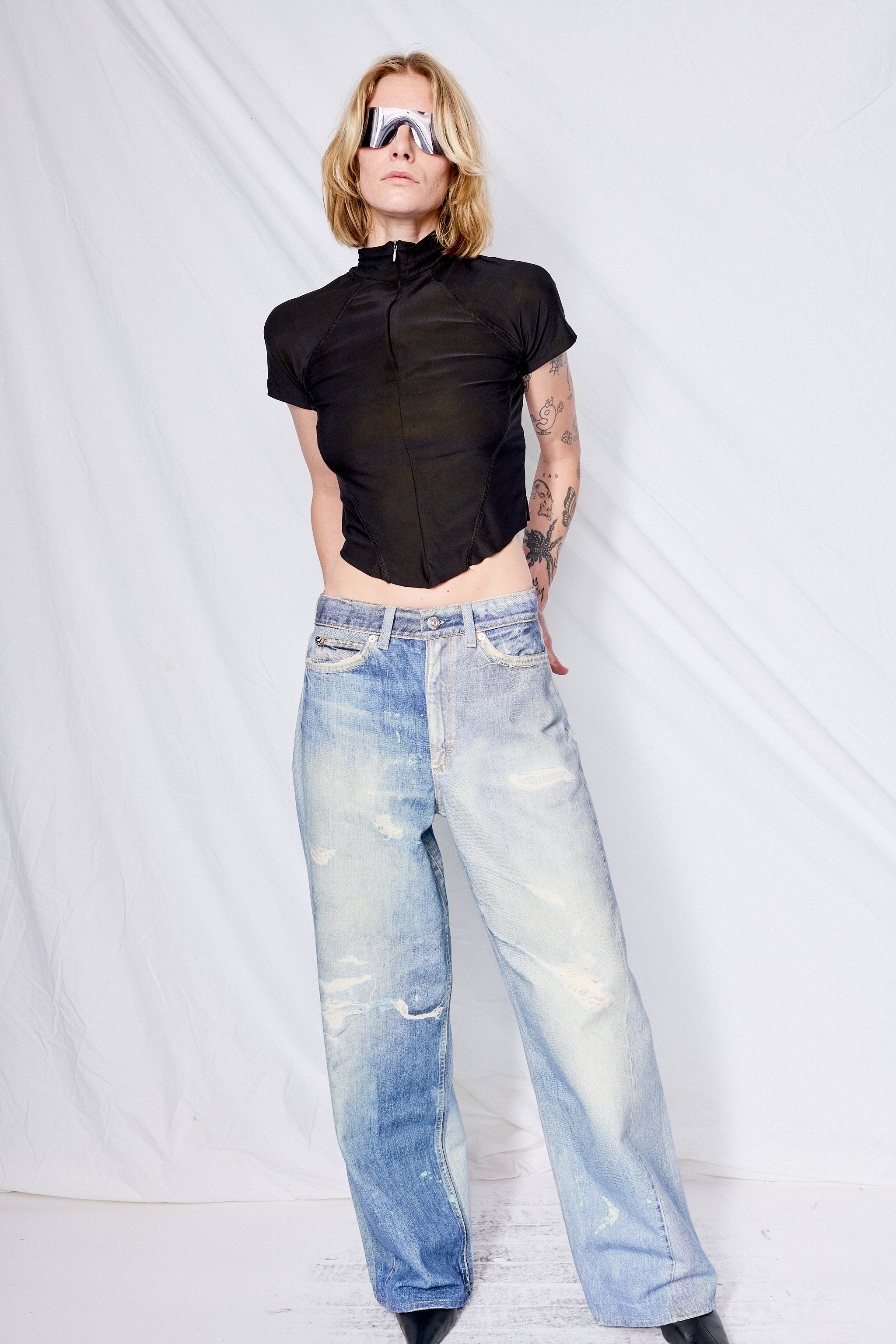 Digital Denim Print Full Cut Pant - Image 7