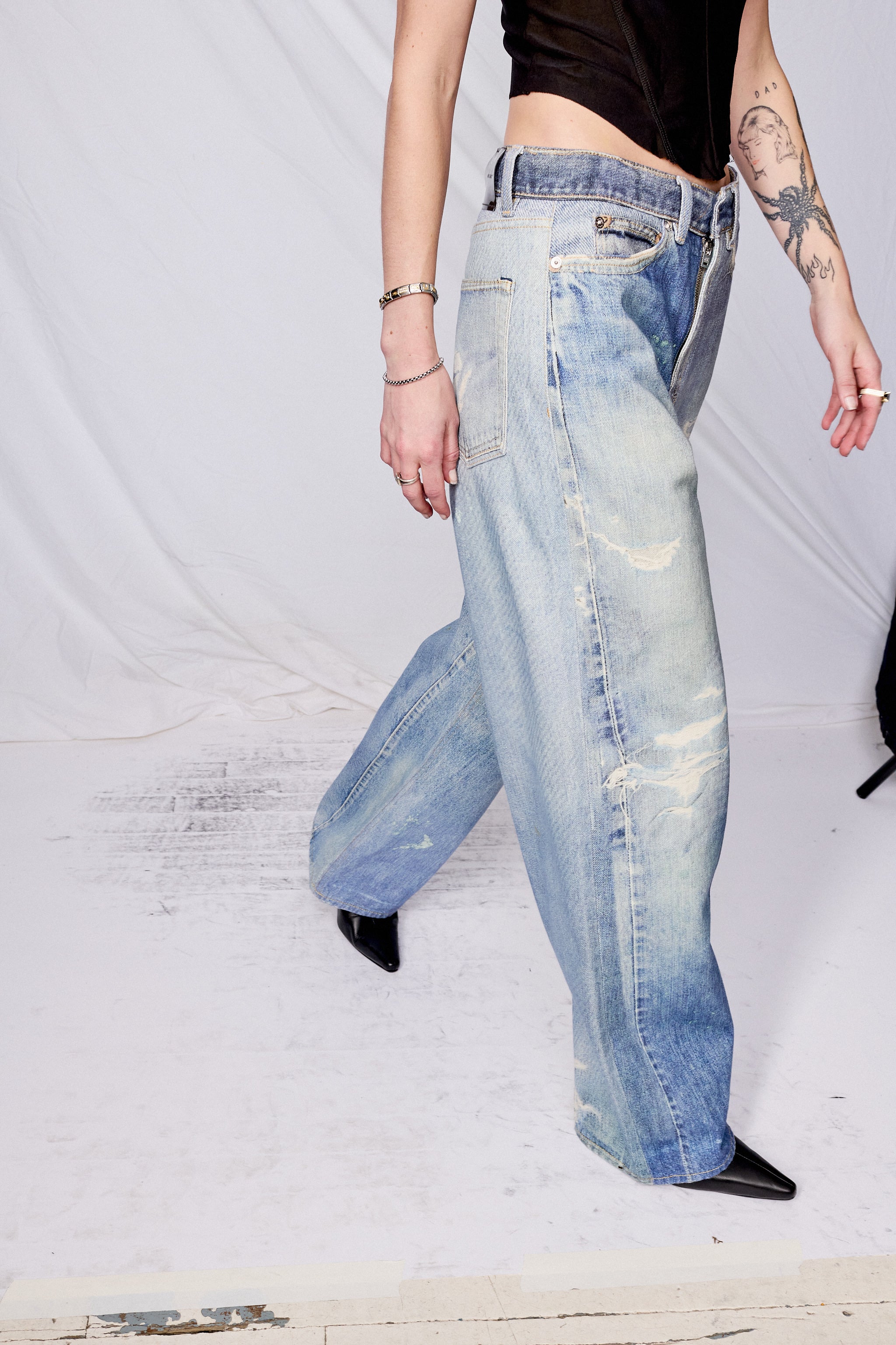 Digital Denim Print Full Cut Pant - Image 9