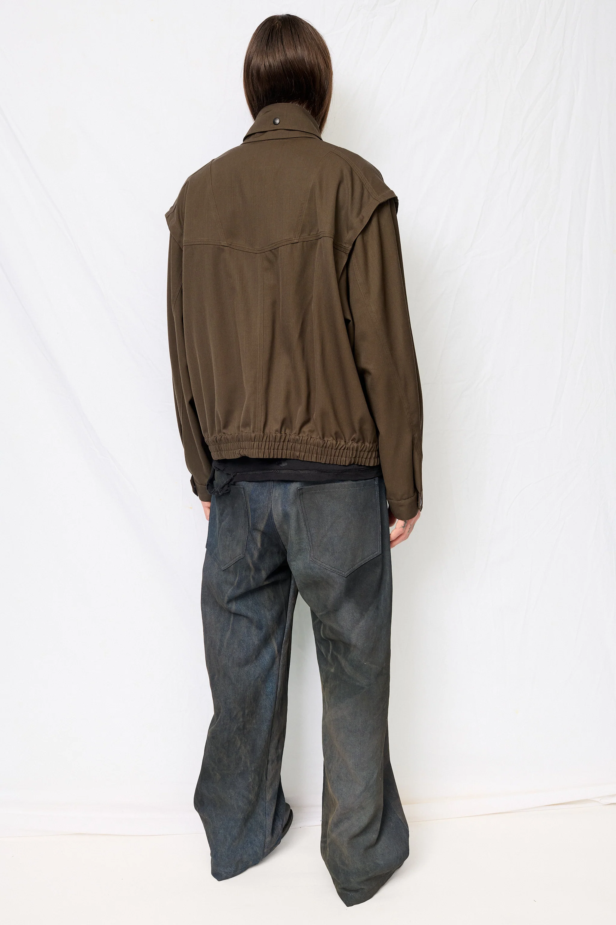 Brown Suiting Military Jacket - Image 4