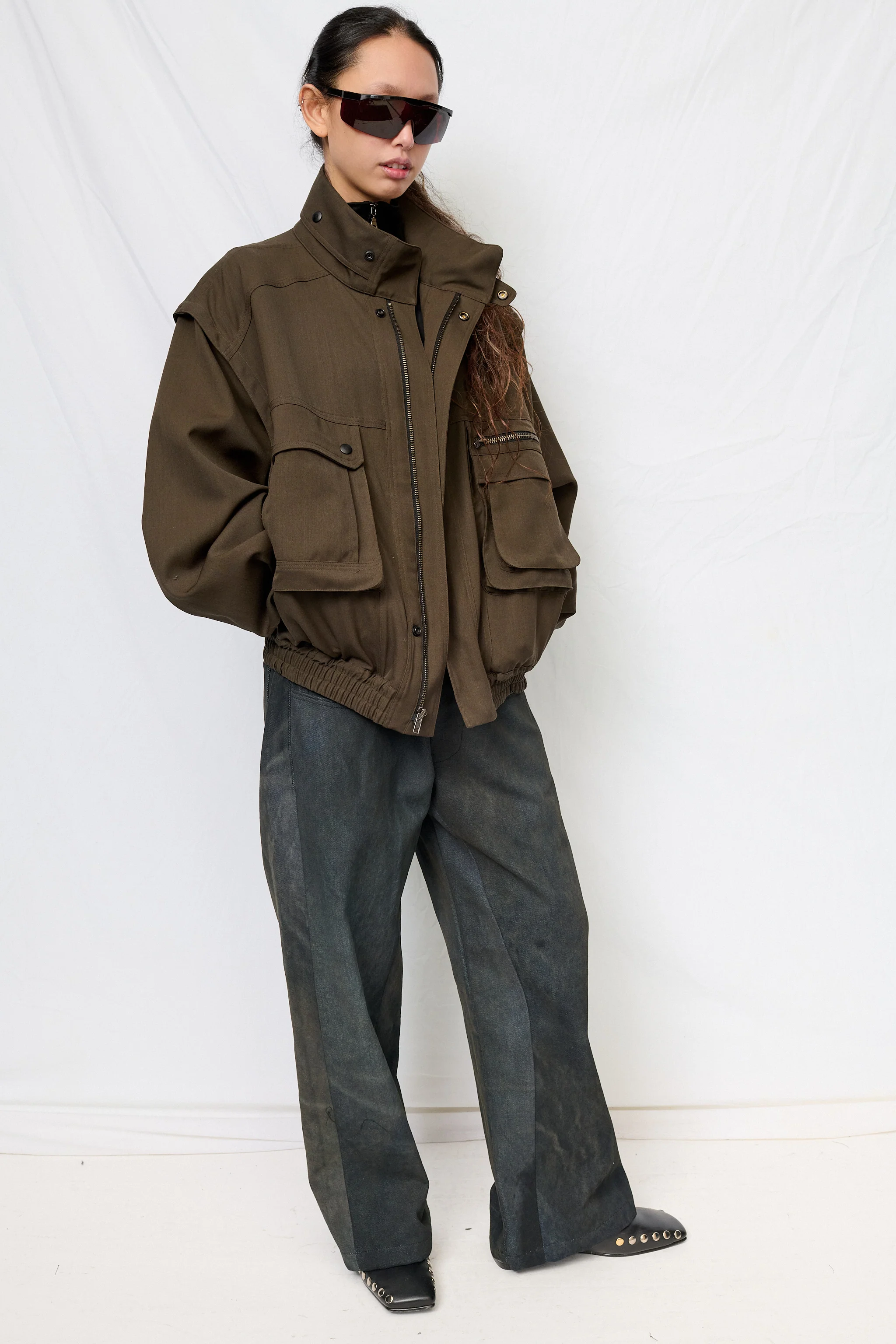 Brown Suiting Military Jacket - Image 5