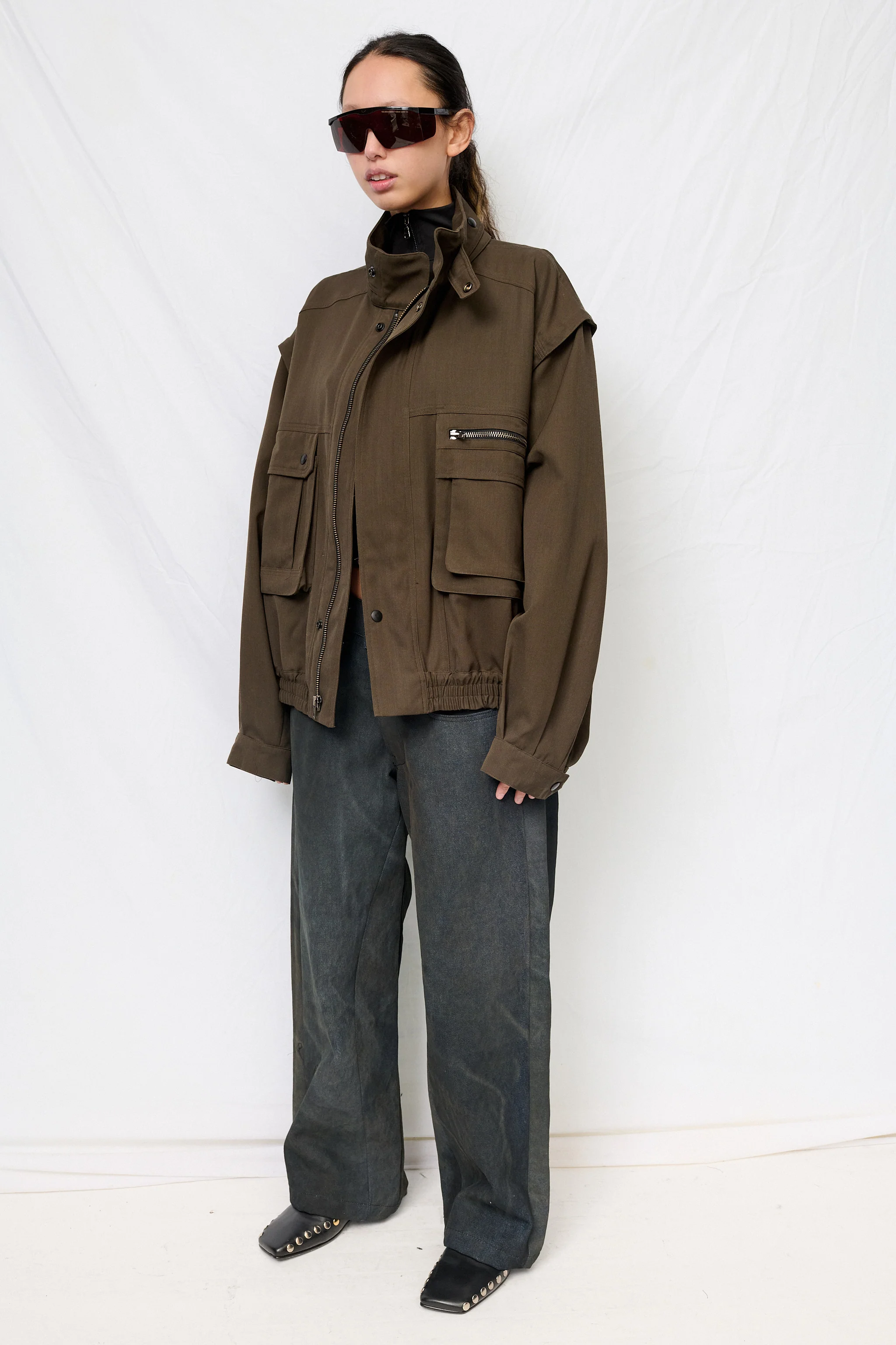 Brown Suiting Military Jacket - Image 6