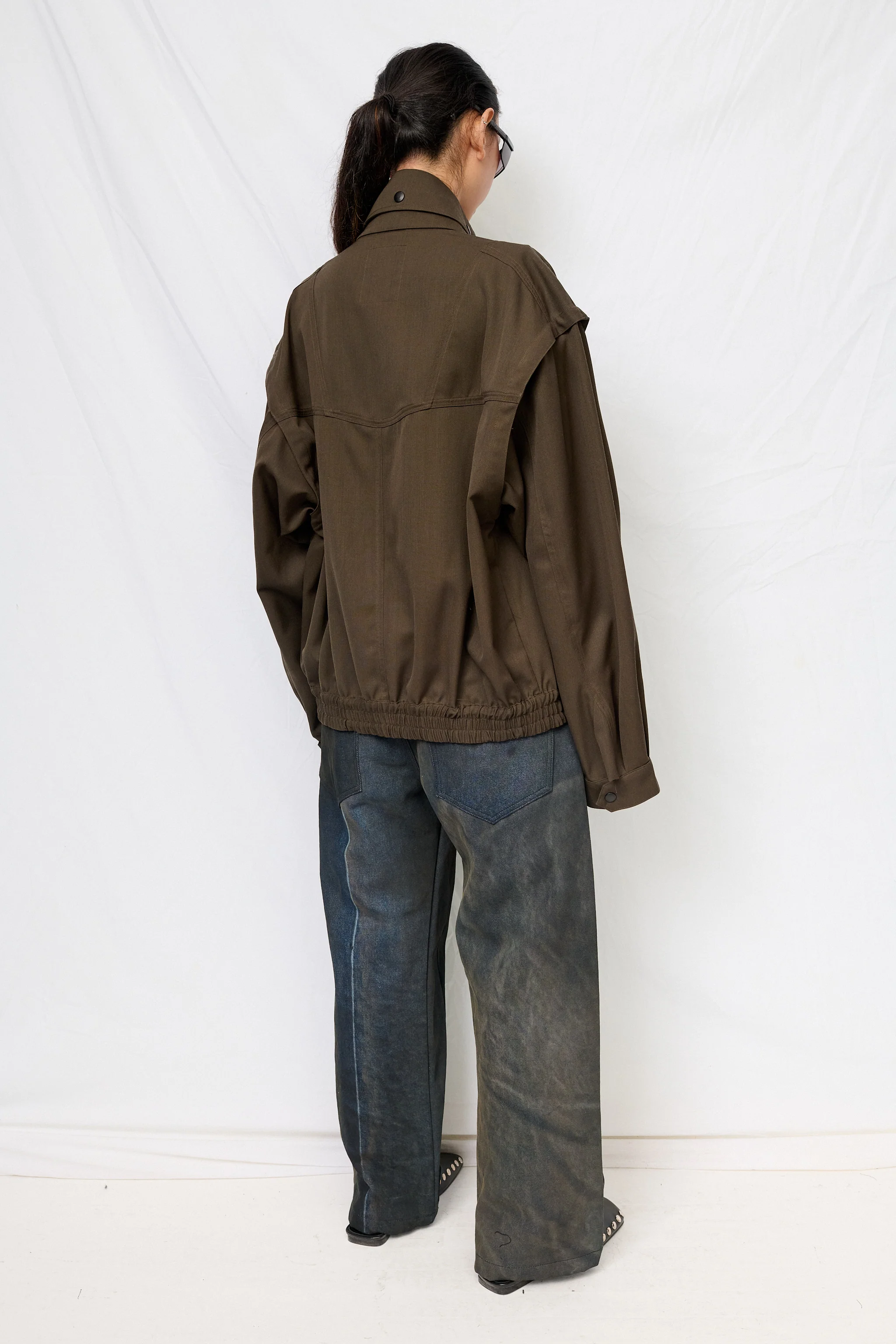 Brown Suiting Military Jacket - Image 7