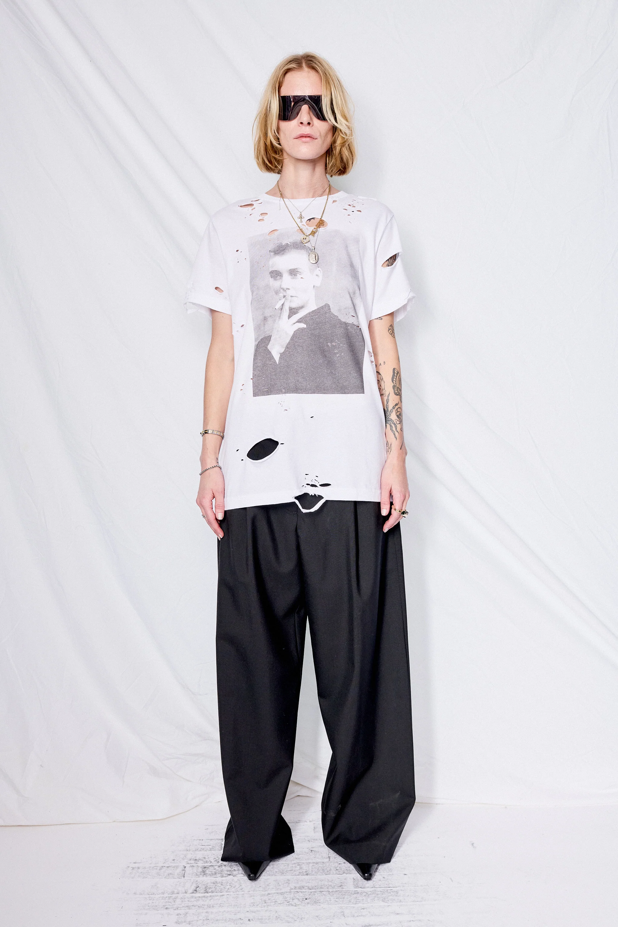 Distressed White Sinead T-Shirt - Image 4