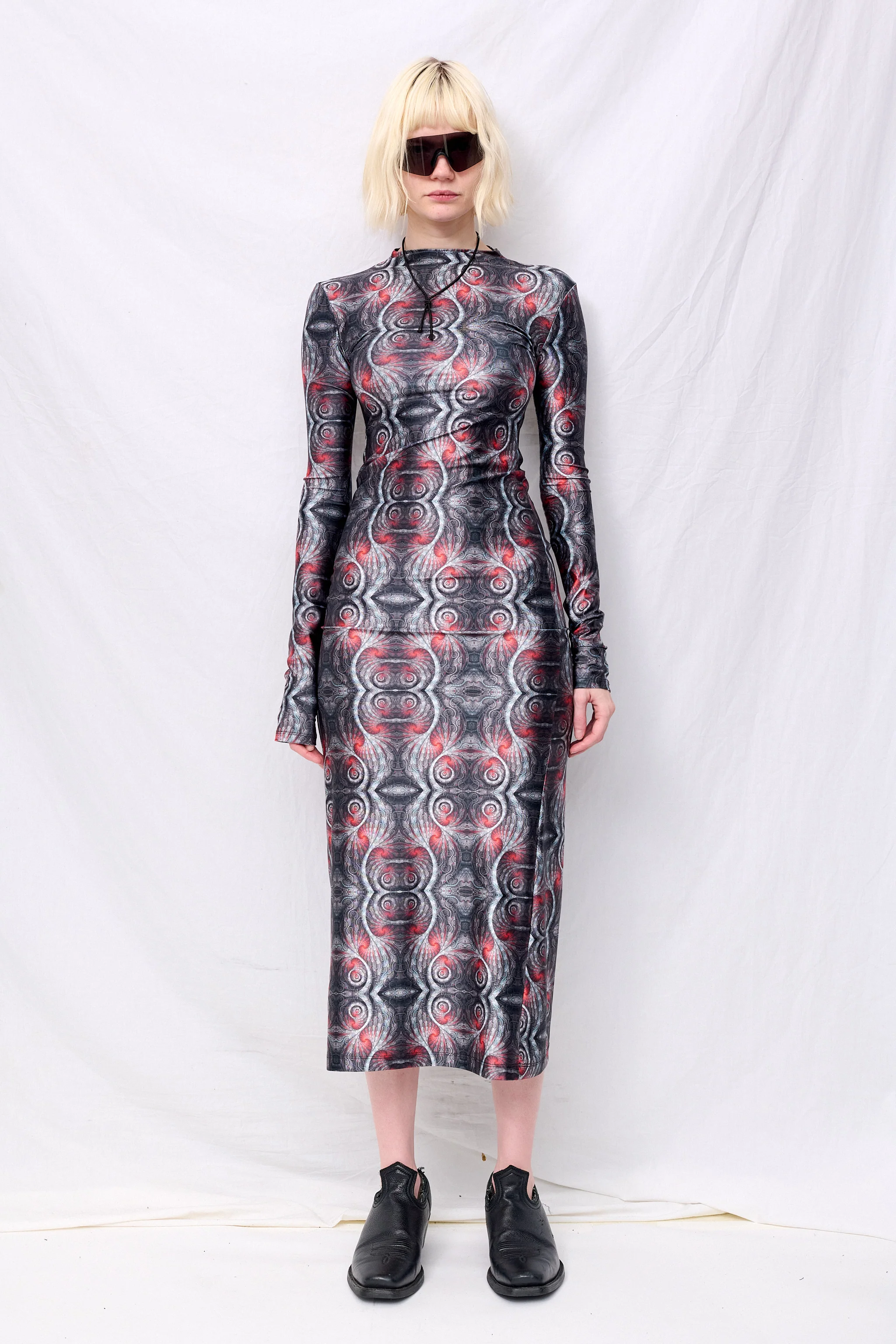 DMT Long Sleeve Mockneck Dress - Image 3