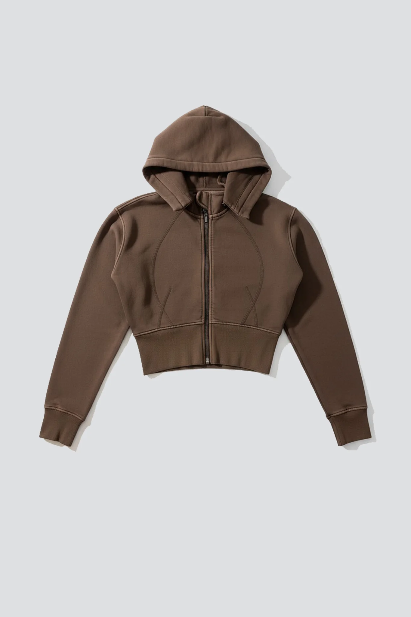 Coffee Cropped Fleece Hoodie - Image 2