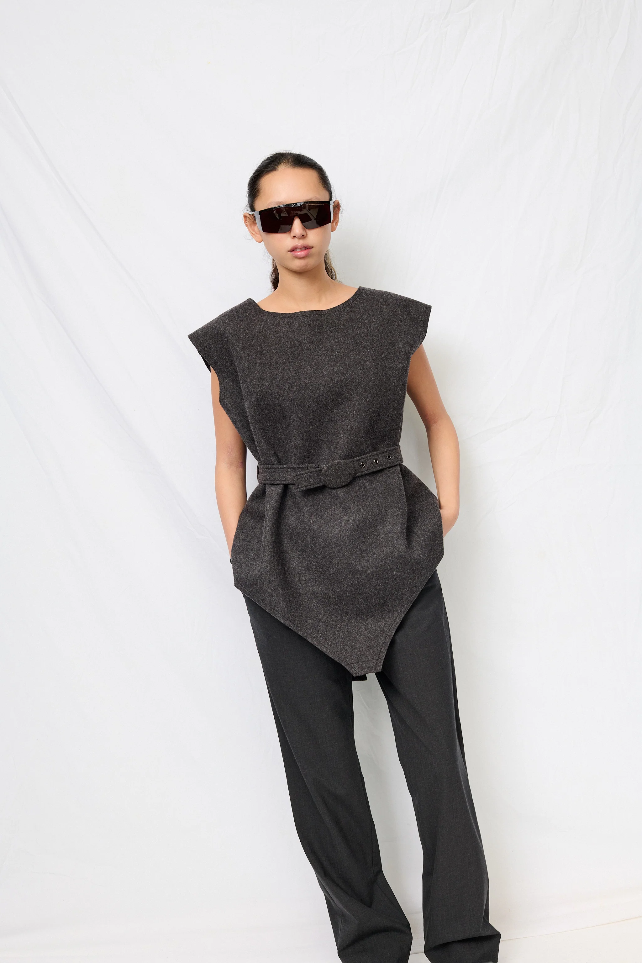 Dark Grey Felt Costume Top - Image 5
