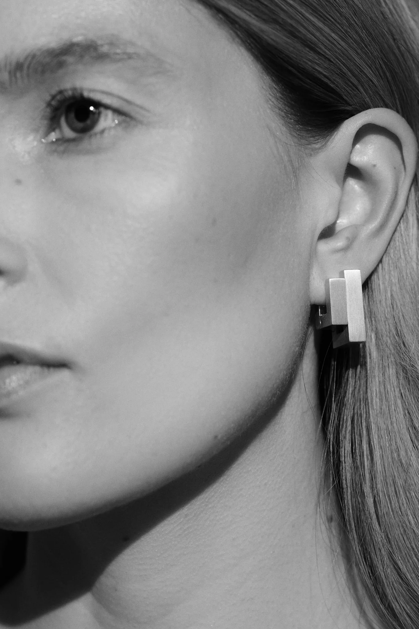 Gold Satin Small Square Hoops - Image 3