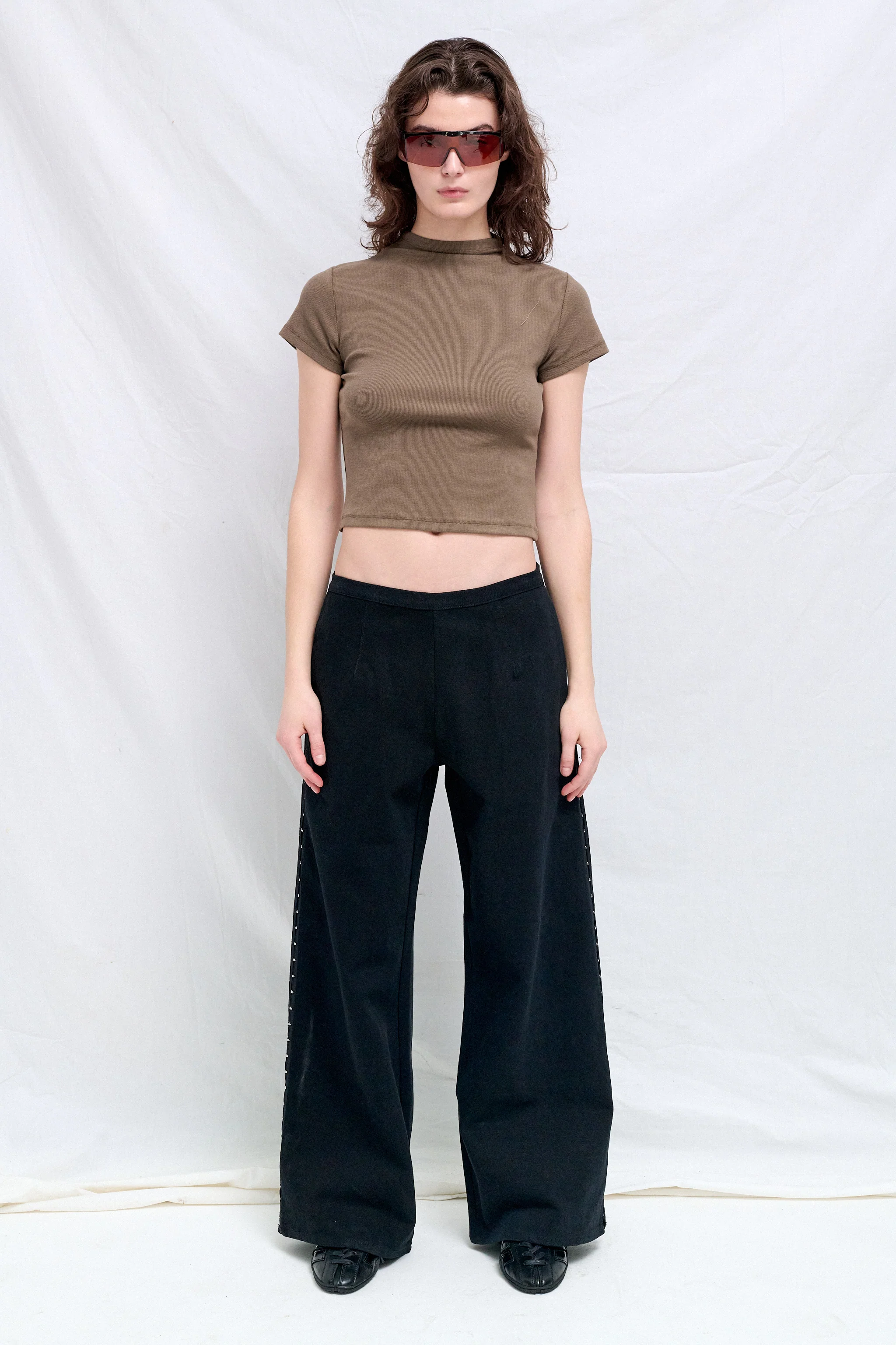 Grey Green Slim Fit Mock Neck T-Shirt - Image 4