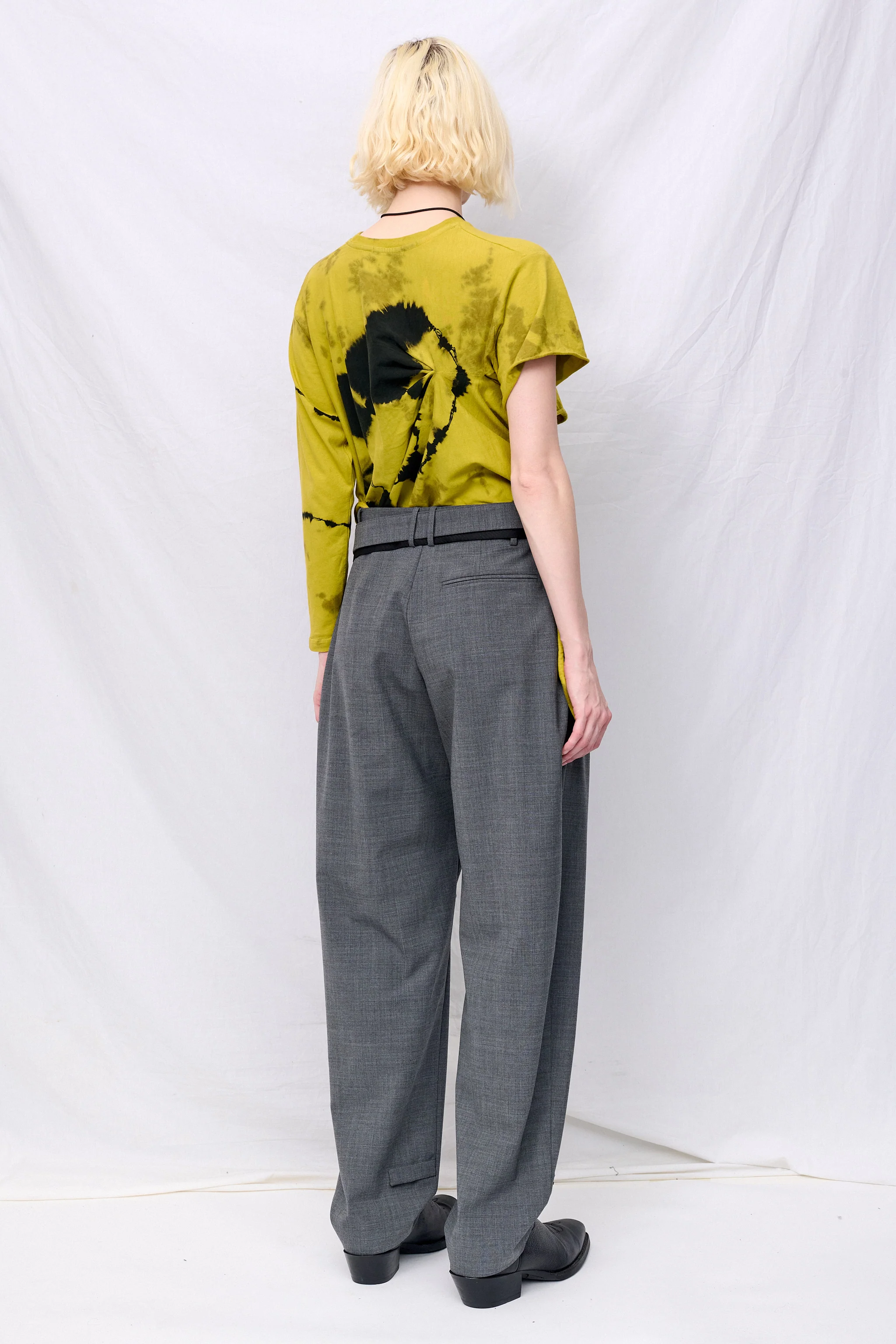 Grey Strapped Baggy Suit Pants - Image 6