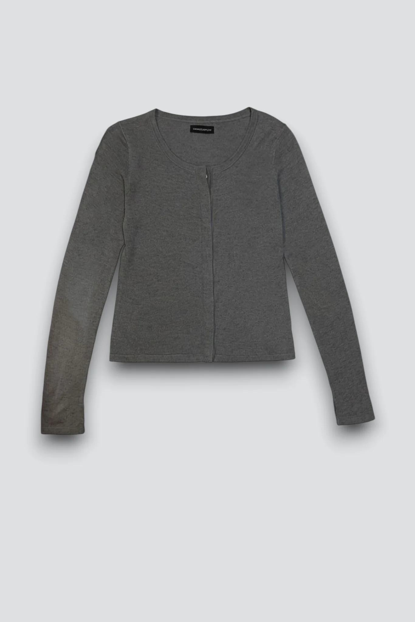 Heather Grey Silk Cashmere Hidden Buttoned Cardigan - Image 2