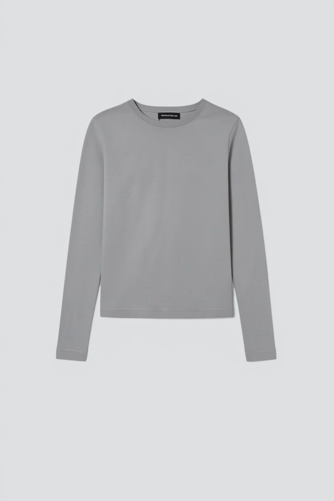 Heather Grey Silk Cashmere Long Sleeve Top - Image 2