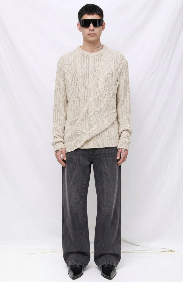 Ivory Braided Claridad Sweater - Image 3