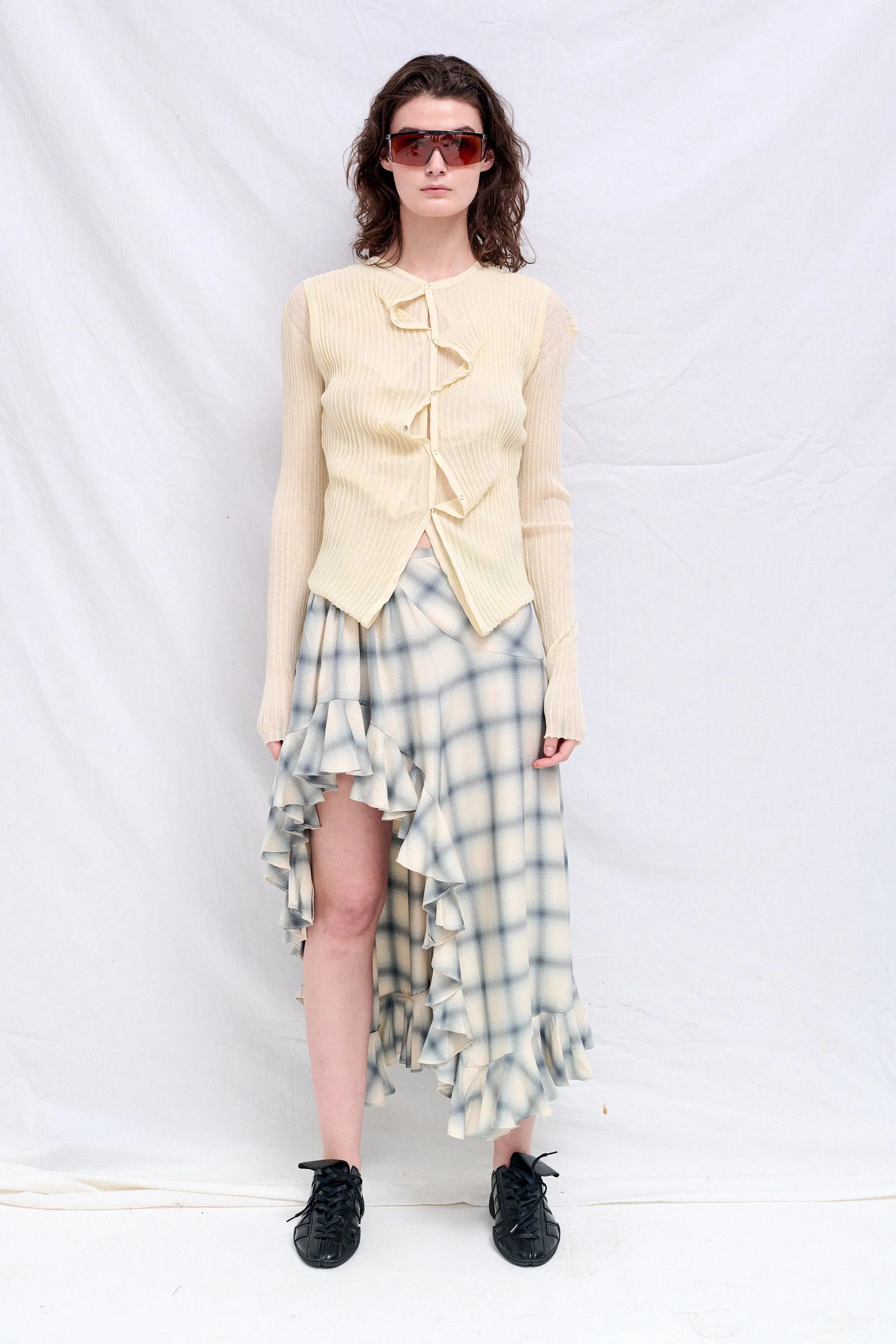 Ivory Double Up Rib Cardigan - Image 3