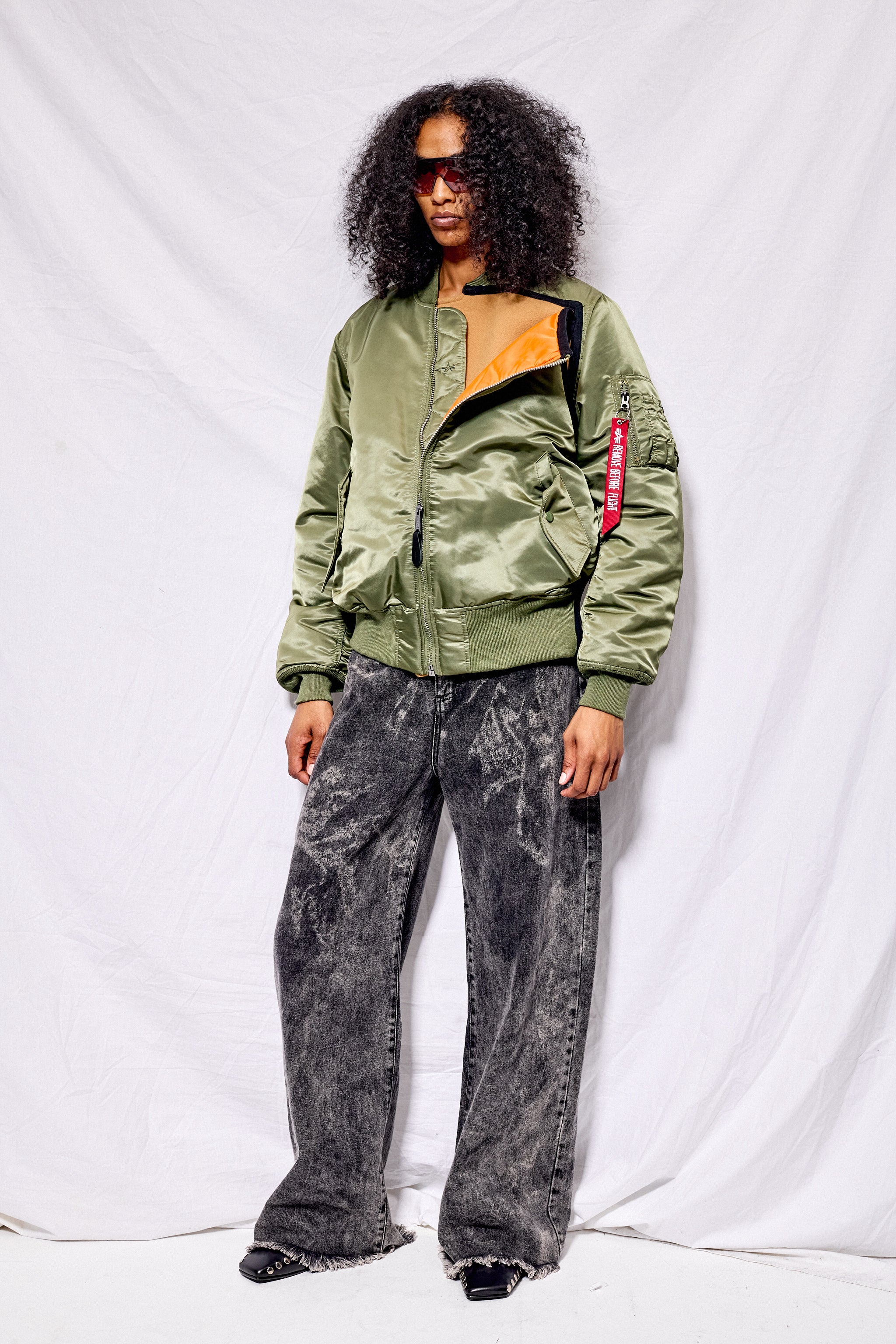 Khaki & Camel Cocoon Bomber - Image 3