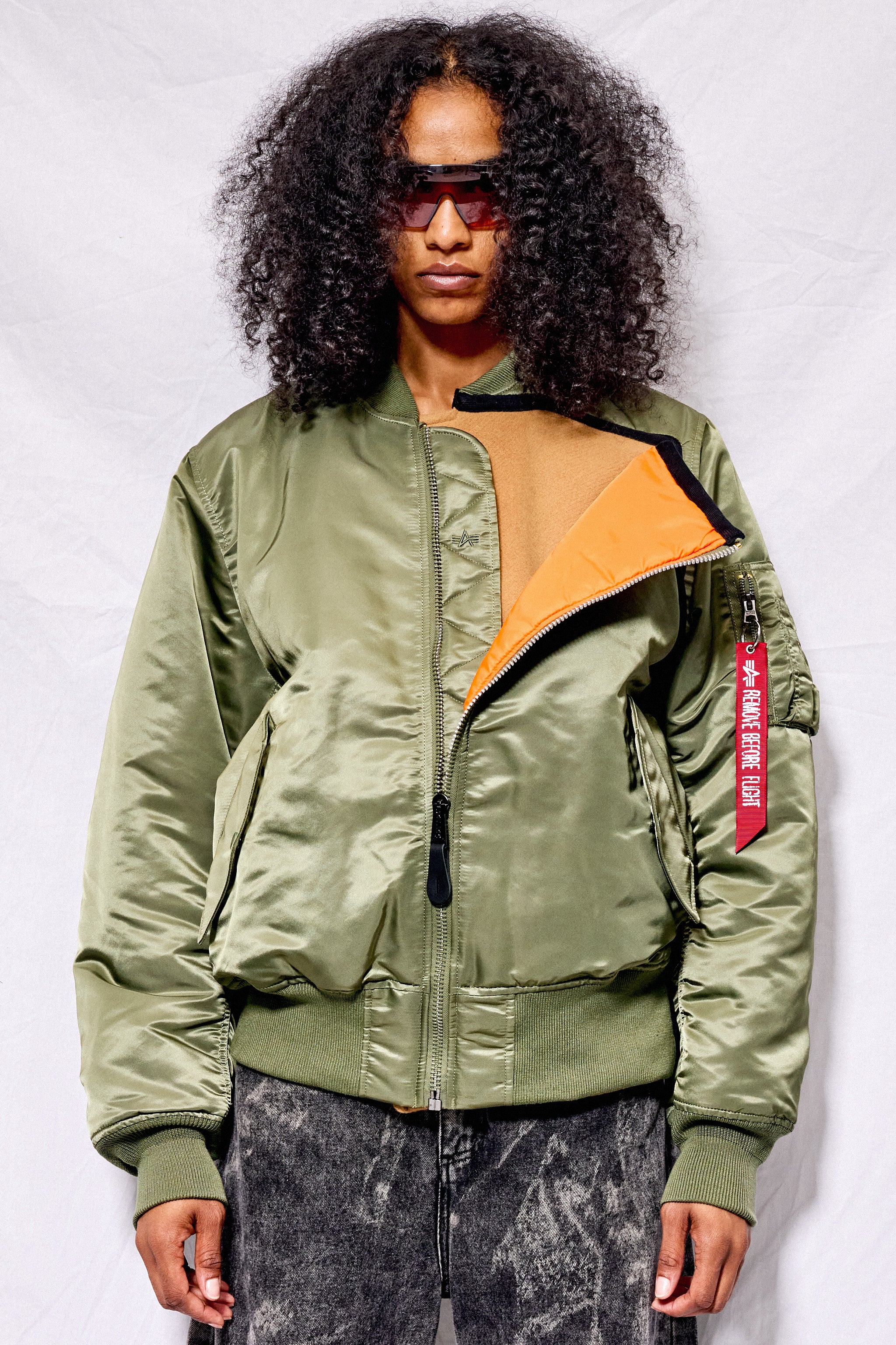 Khaki & Camel Cocoon Bomber - Image 5
