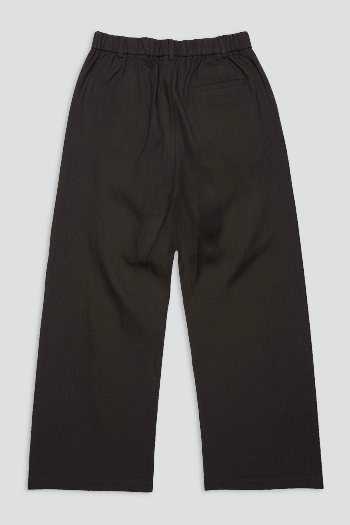 Khaki Grey Linen Two Tuck Wide Grey Pants - Image 3