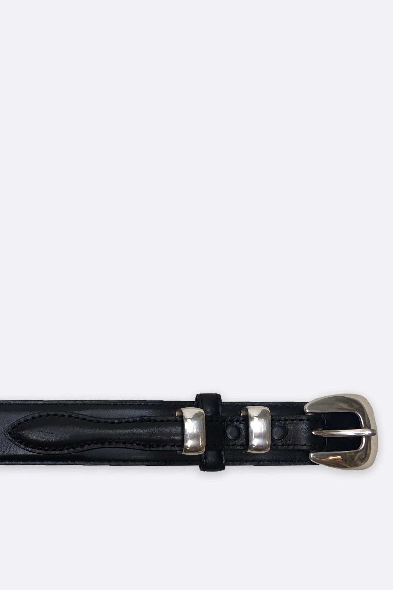 Black Leather Ranger Belt - Image 3